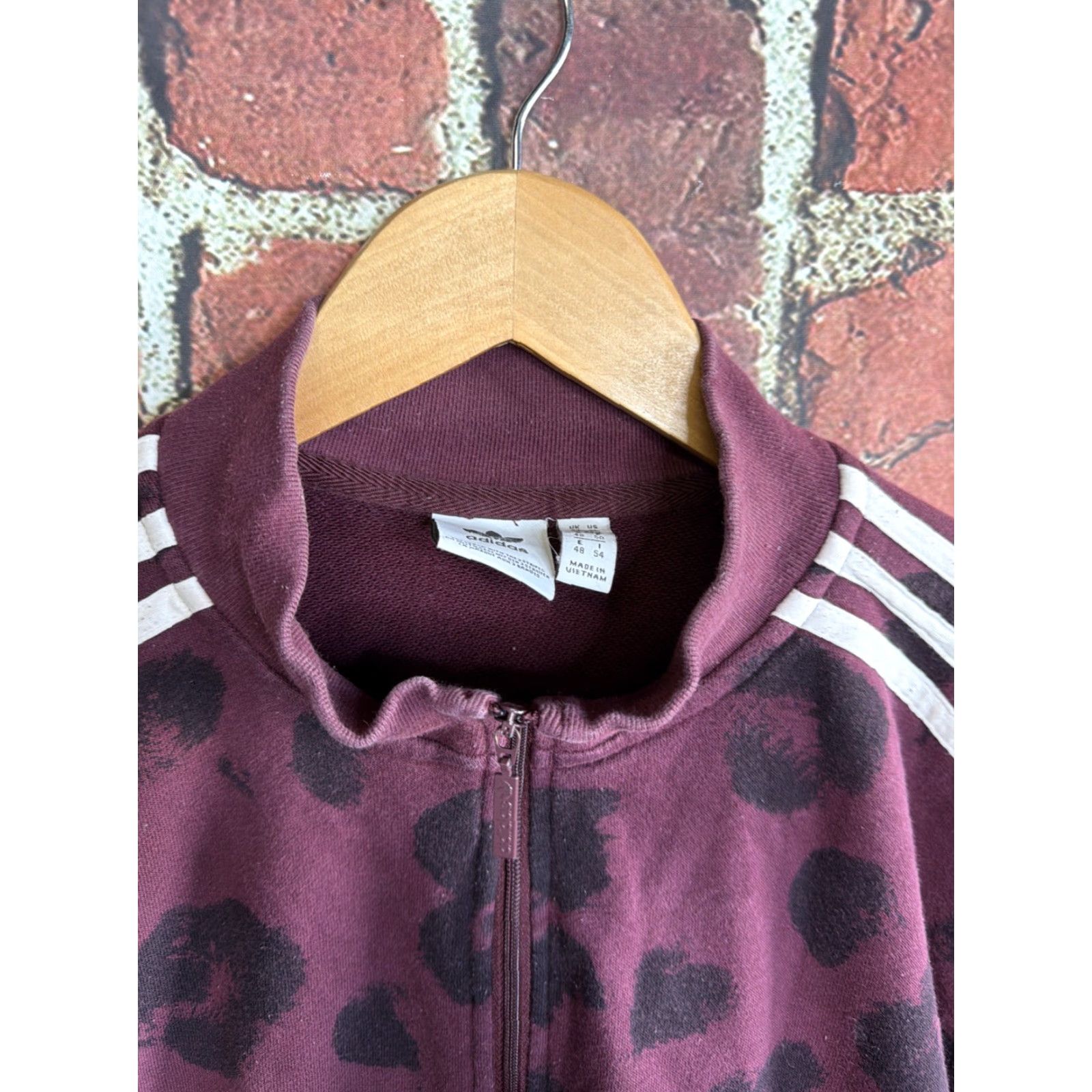 Adidas VINTAGE Adidas Cropped Hoodie Women’s Maroon Quarter Zip Trefoil XL Size XL / US 12-14 / IT 48-50 - 2 Thumbnail