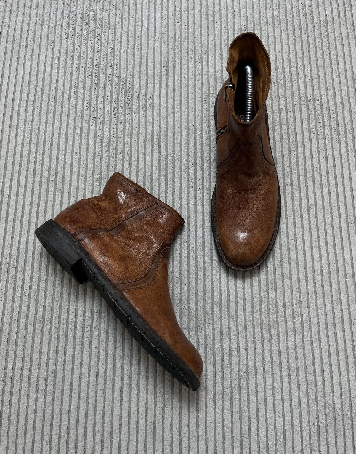 A.S.98 Leather Ankle Zip Guidi Style Biker Brown Boots 90s Size US 7.5 / EU 40-41 - 1 Thumbnail
