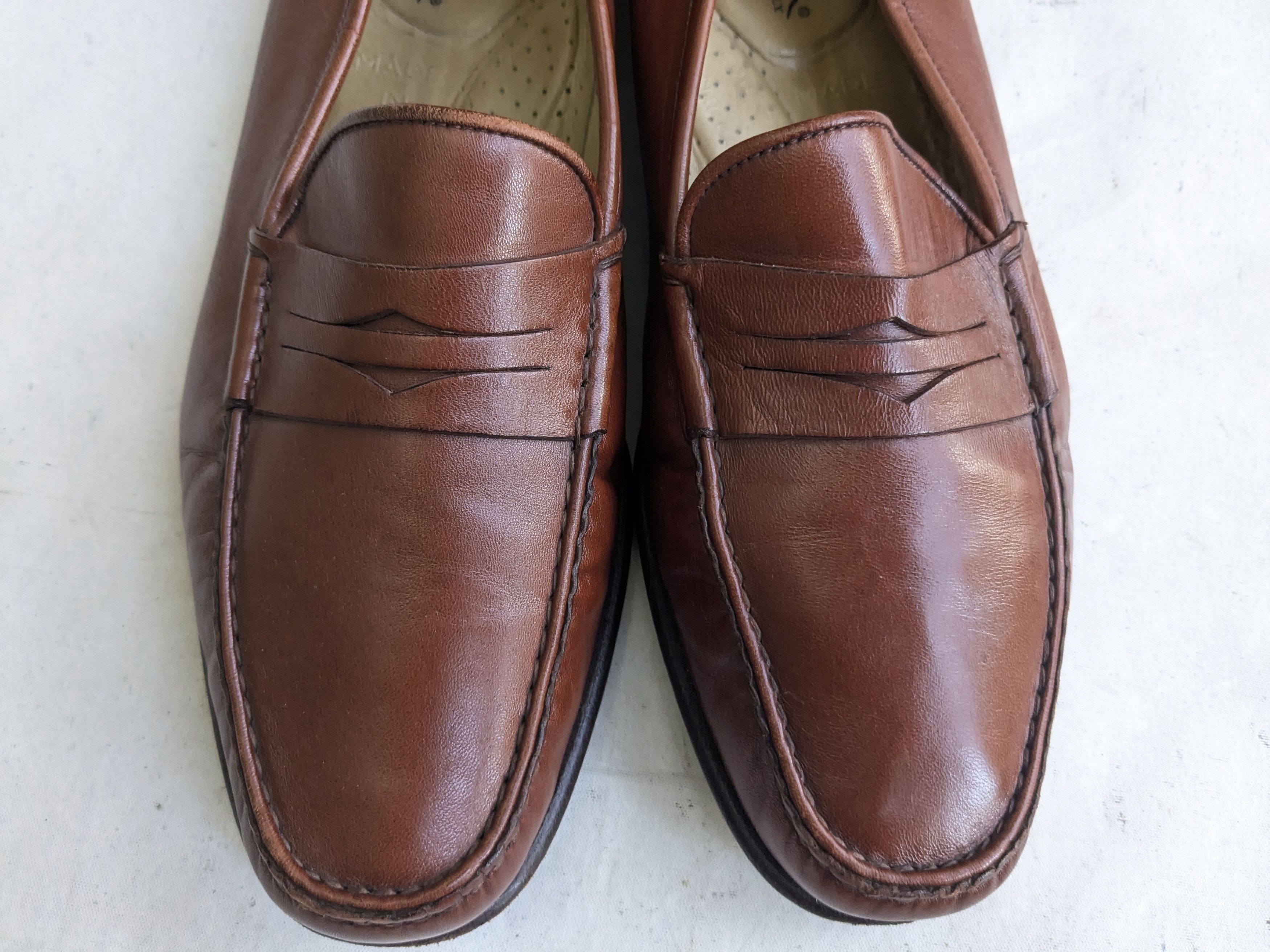 Santoni Santoni Penny Loafers Brown Leather 10.5 D Slip Ons Size US 10.5 / EU 43-44 - 5 Thumbnail