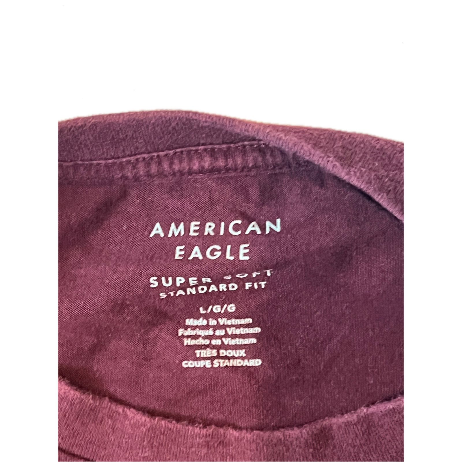 American Eagle Outfitters American Eagle Burgundy Super Soft T-Shirt Mens L Size US L / EU 52-54 / 3 - 3 Thumbnail