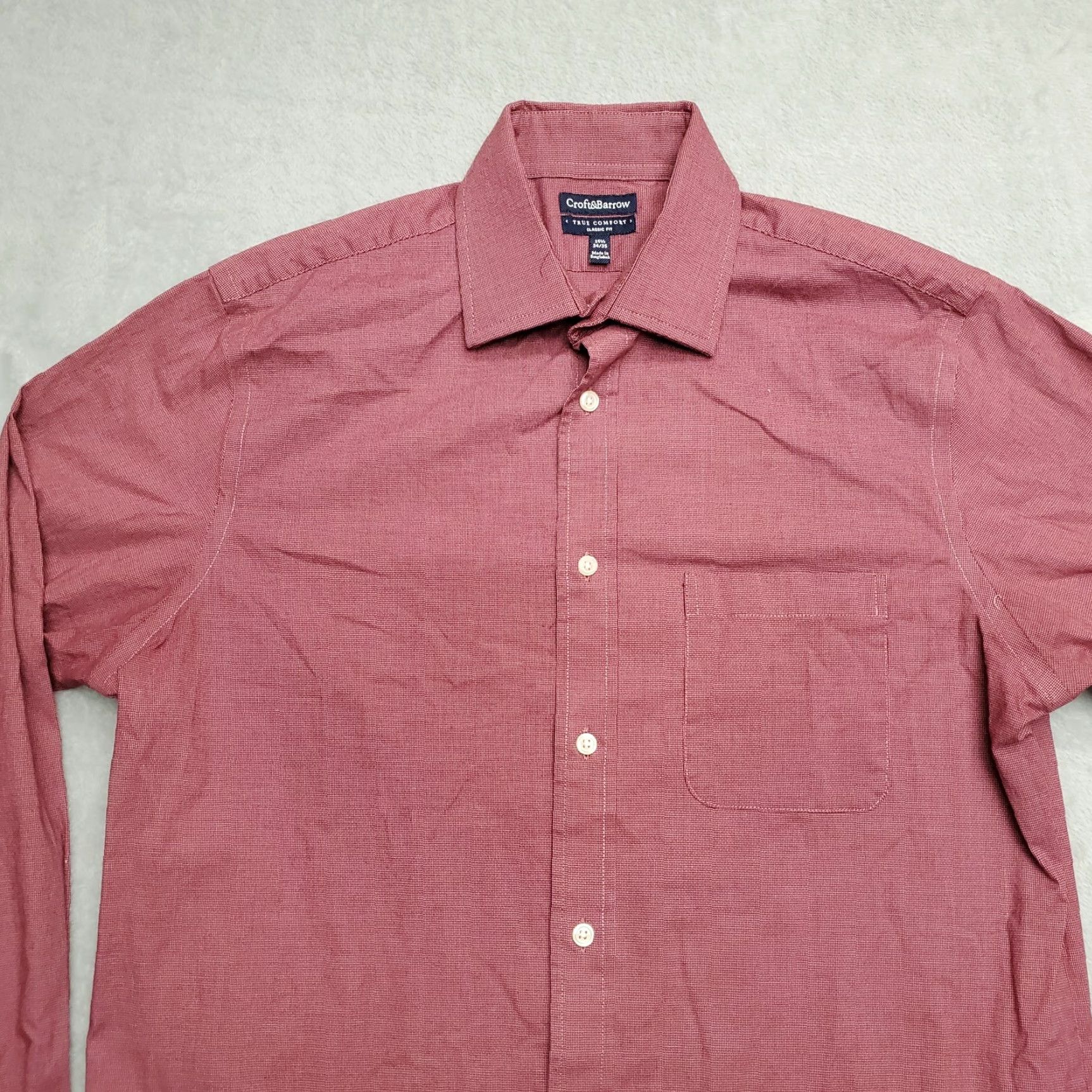 Croft & Barrow VINTAGE Croft & Barrow Shirt Mens 15.5 Red True Comfort Classic Performance Long Sleeve Shirt Mens Red Cotton Polyester Spandex Casual Button-Up Size US L / EU 52-54 / 3 - 2 Thumbnail
