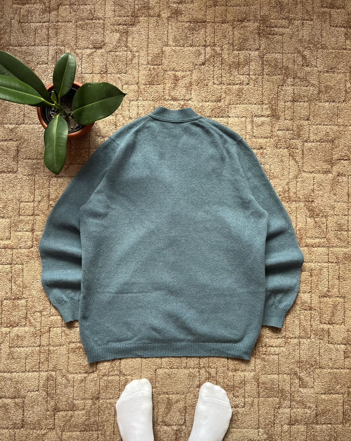 The Unbranded Brand Vintage Made In France 80's Lana Wool Blue Buttons Sweater Size US L / EU 52-54 / 3 - 7 Thumbnail