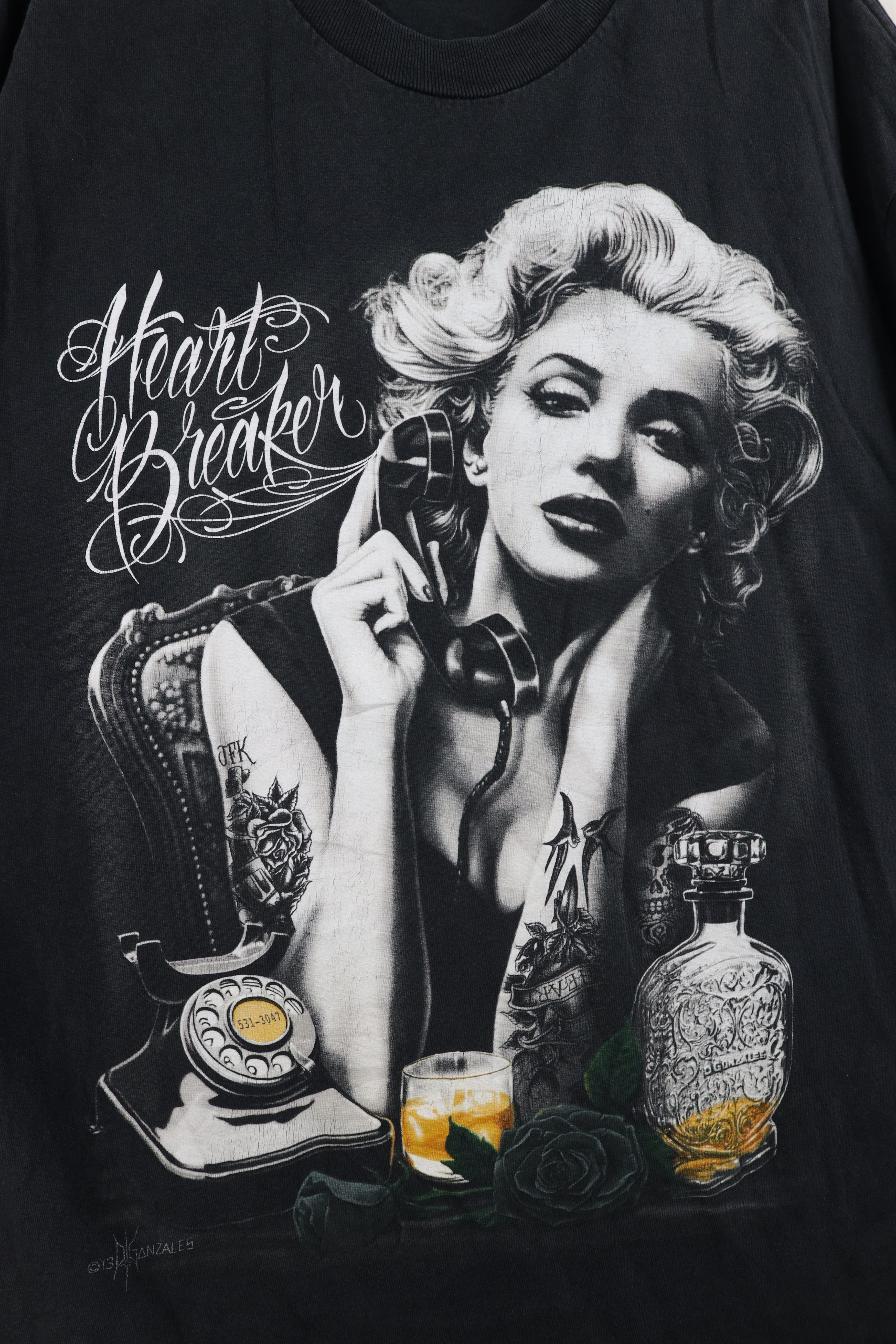 Vintage Vintage Y2K Streetwear Heart Broken Marilyn Monroe T-Shirt Size US XL / EU 56 / 4 - 4 Thumbnail