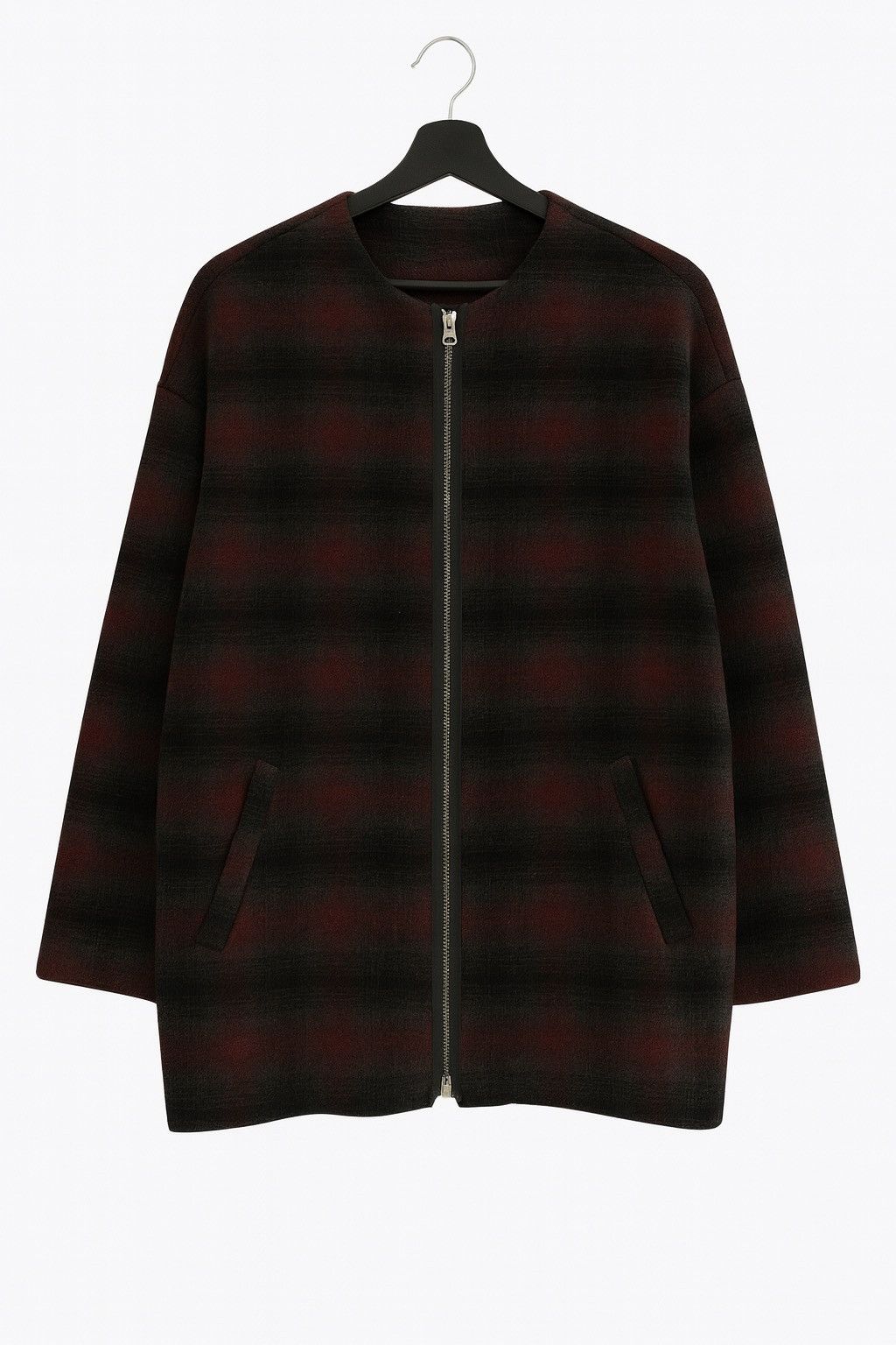 Japanese Brand Vintage Japanese Plaid Wool Zip-Up Jacket – Red & Black Size US L / EU 52-54 / 3 - 1 Thumbnail