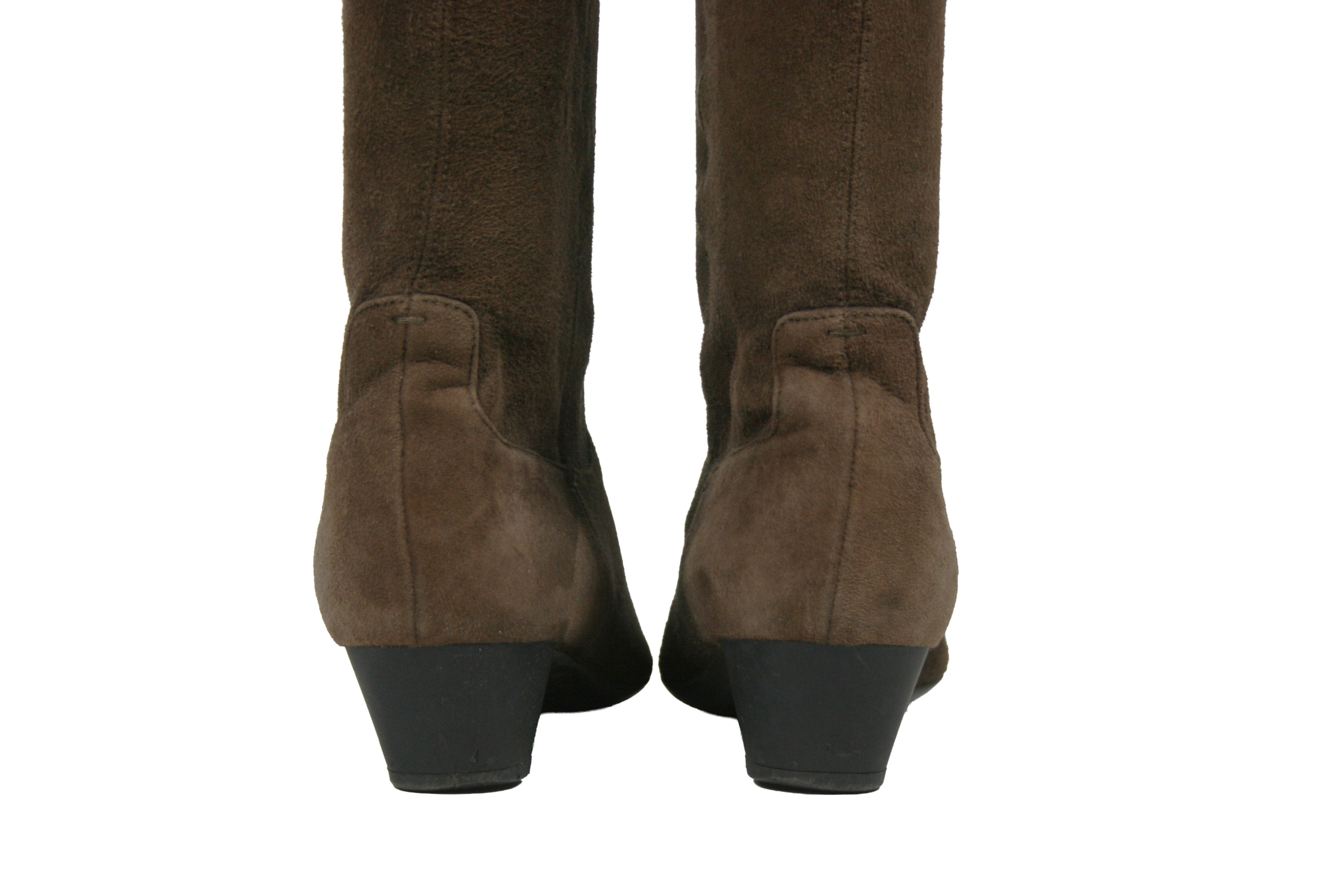Jil Sander Raf Simons Era Suede Point Toe Knee High Biker Boots Vintage Size US 6 / IT 36 - 11 Thumbnail