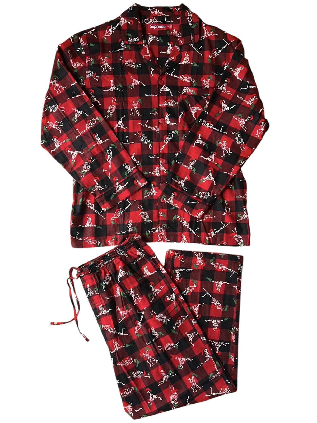 Supreme M - Supreme Holiday Pajama Set Red FW25 flannel shirt pant Size ONE SIZE - 1 Thumbnail
