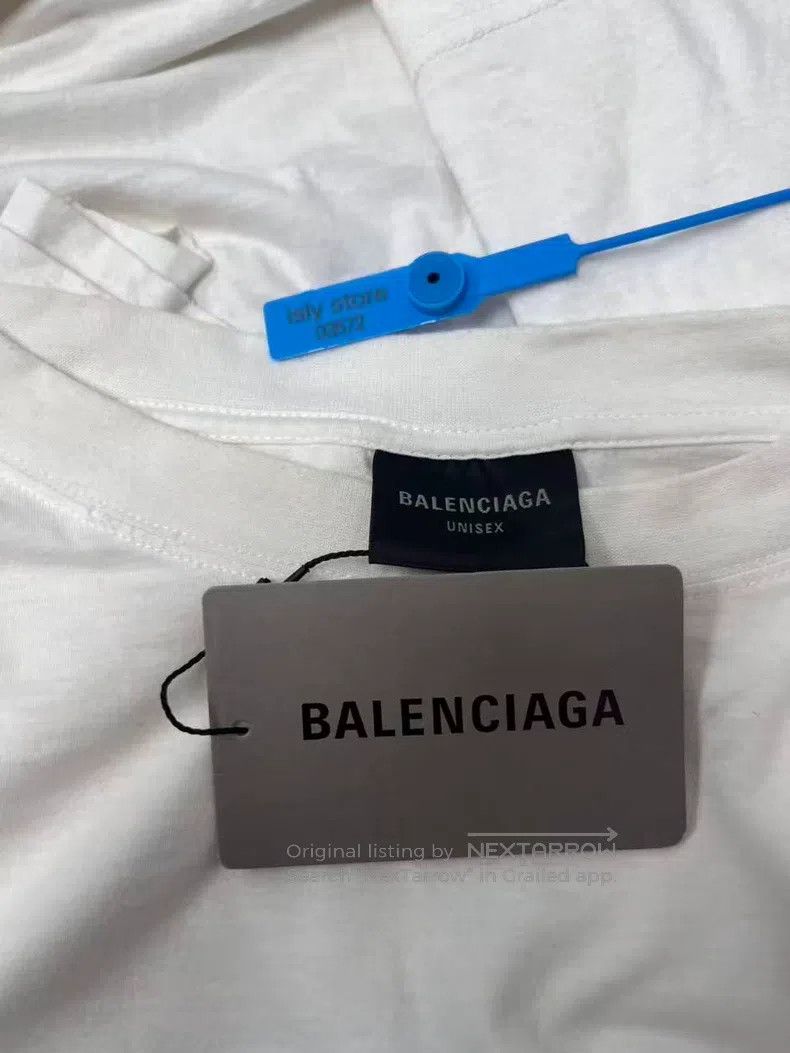 Balenciaga Balenciaga Distressed Blue Label Logo Letter Pattern Print Size US M / EU 48-50 / 2 - 5 Thumbnail