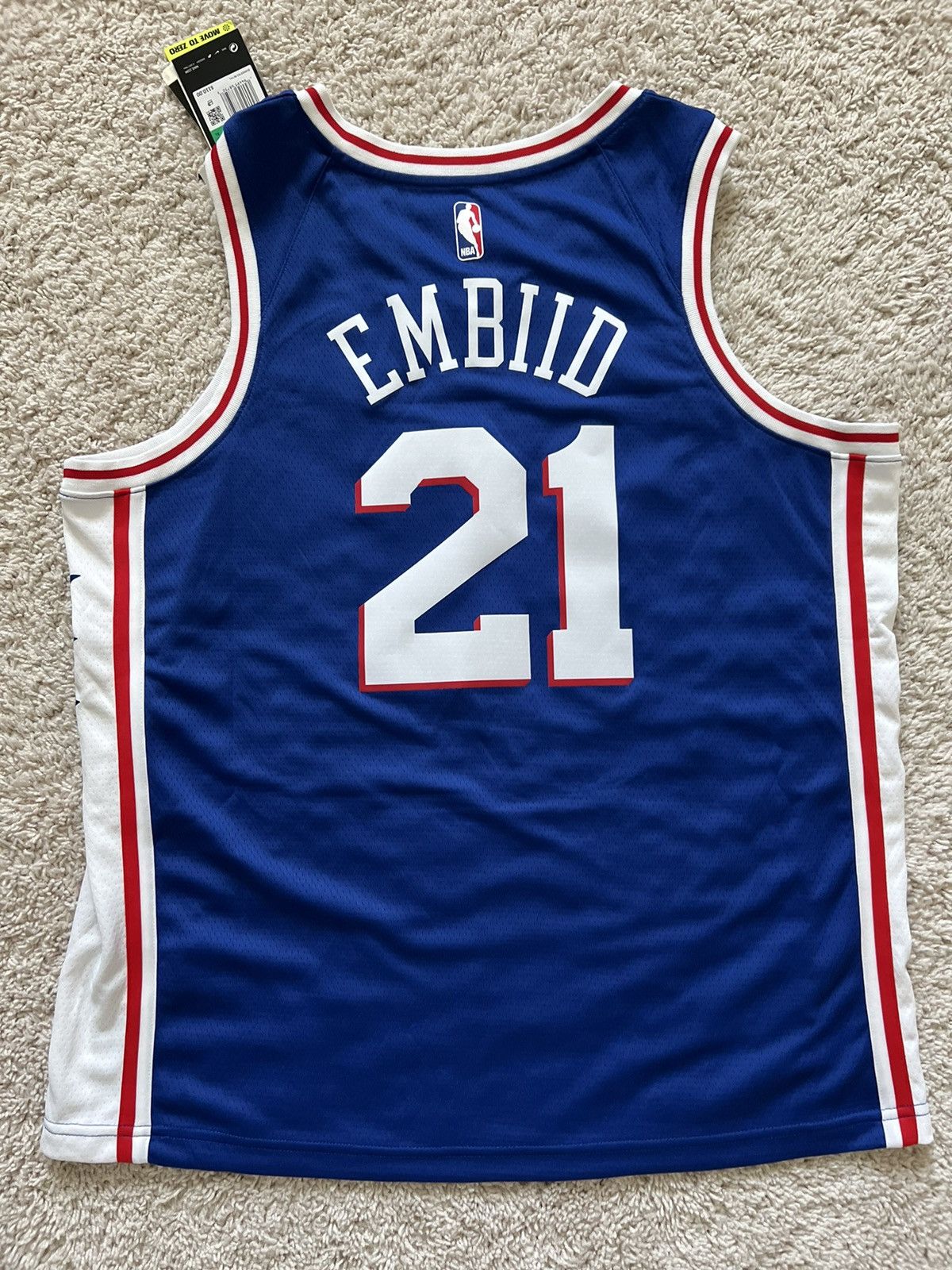 Nike Nike Authentic Joel Embiid NBA Philadelphia 76ers Jersey Size US XL / EU 56 / 4 - 5 Thumbnail