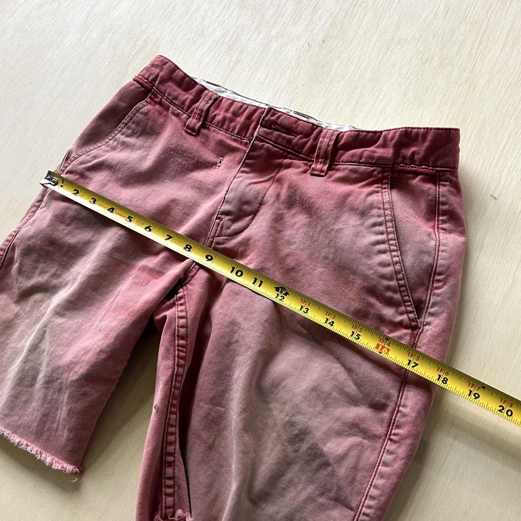 Bdg BDG Chino Shorts Mens 29 Pink Distressed Cutoff Frayed Hem Faded Casual Size US 29 - 6 Thumbnail