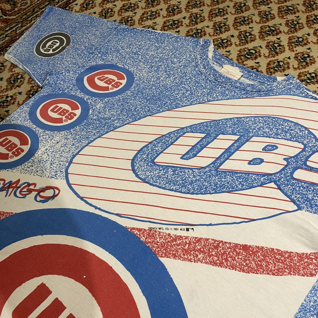 MLB × Vintage Vintage 1991 Chicago Cubs Full Print Tshirt Size US XL / EU 56 / 4 - 3 Thumbnail
