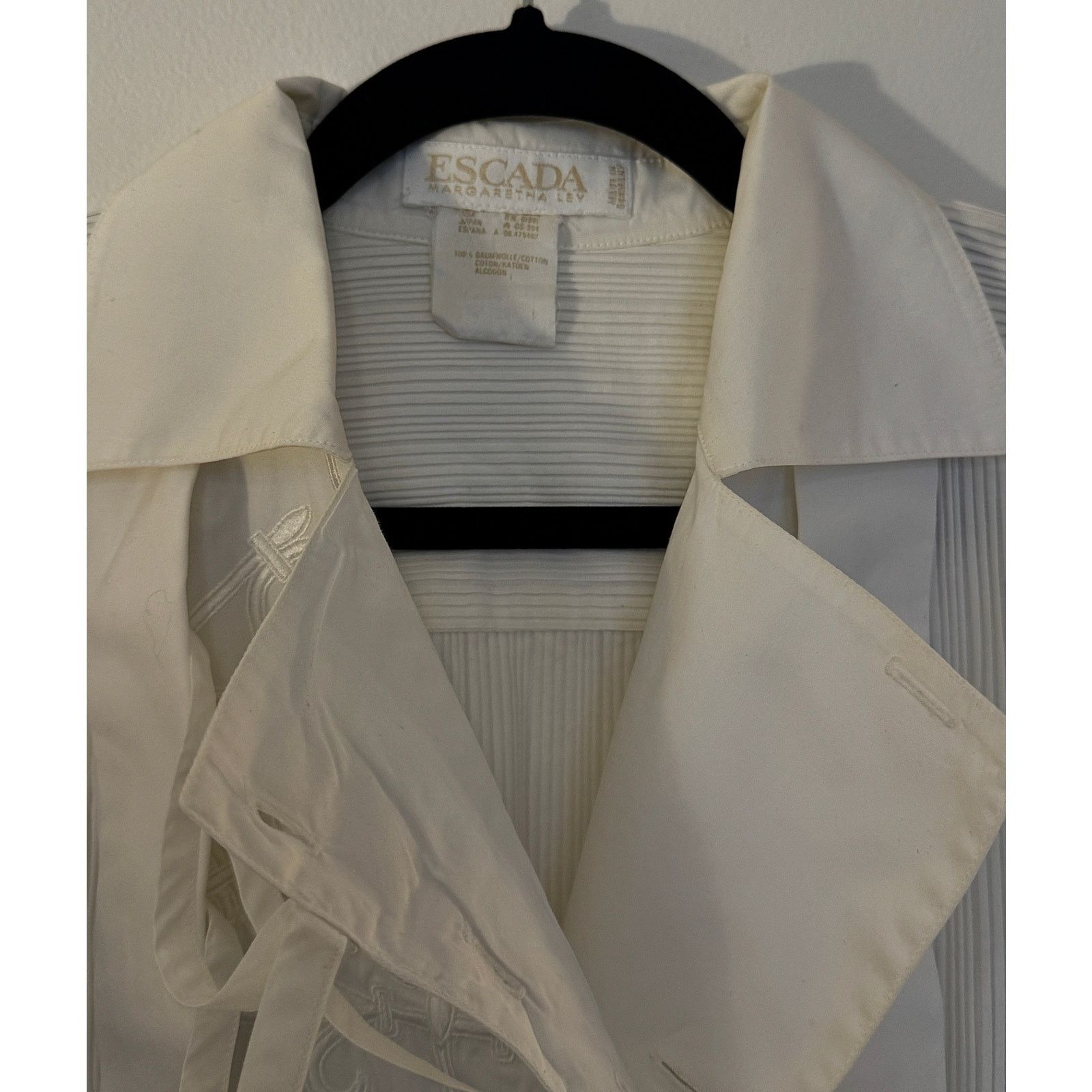 Escada Escada White Cotton Blouse Shirt Size US S / EU 44-46 / 1 - 1 Thumbnail
