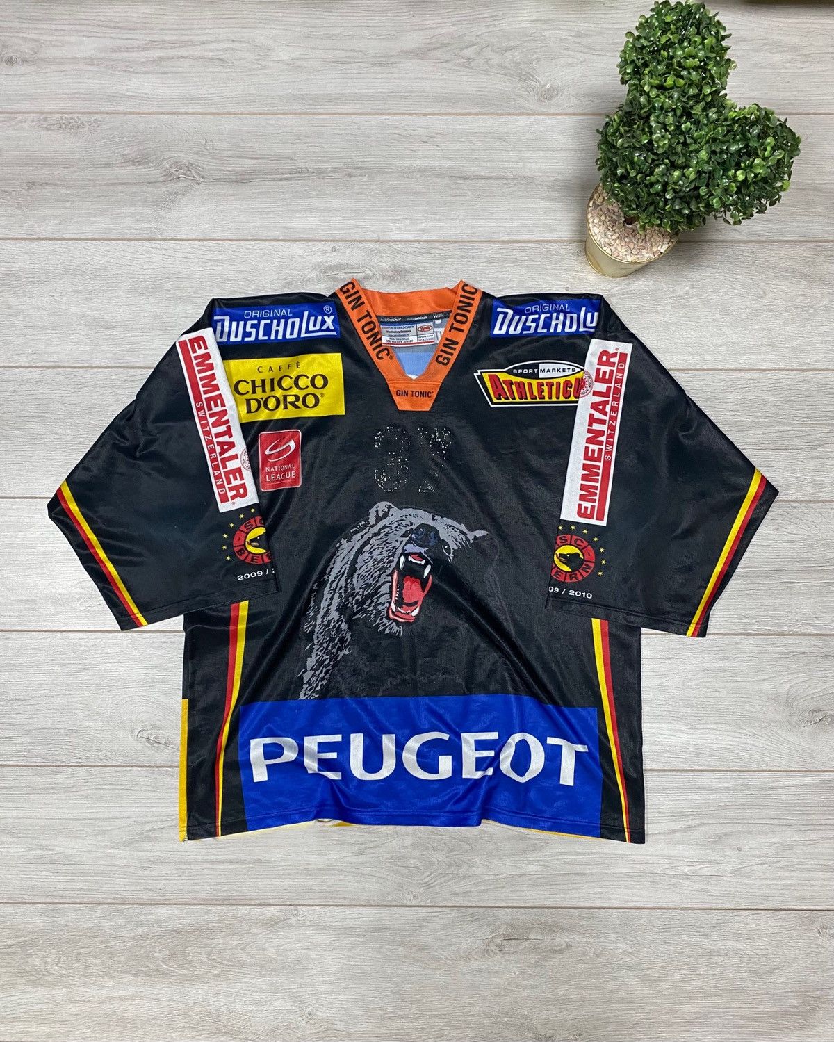 Vintage Vintage 90s SC Bern Hockey Jersey rare Peugeot Switzerland Size US XL / EU 56 / 4 - 1 Thumbnail