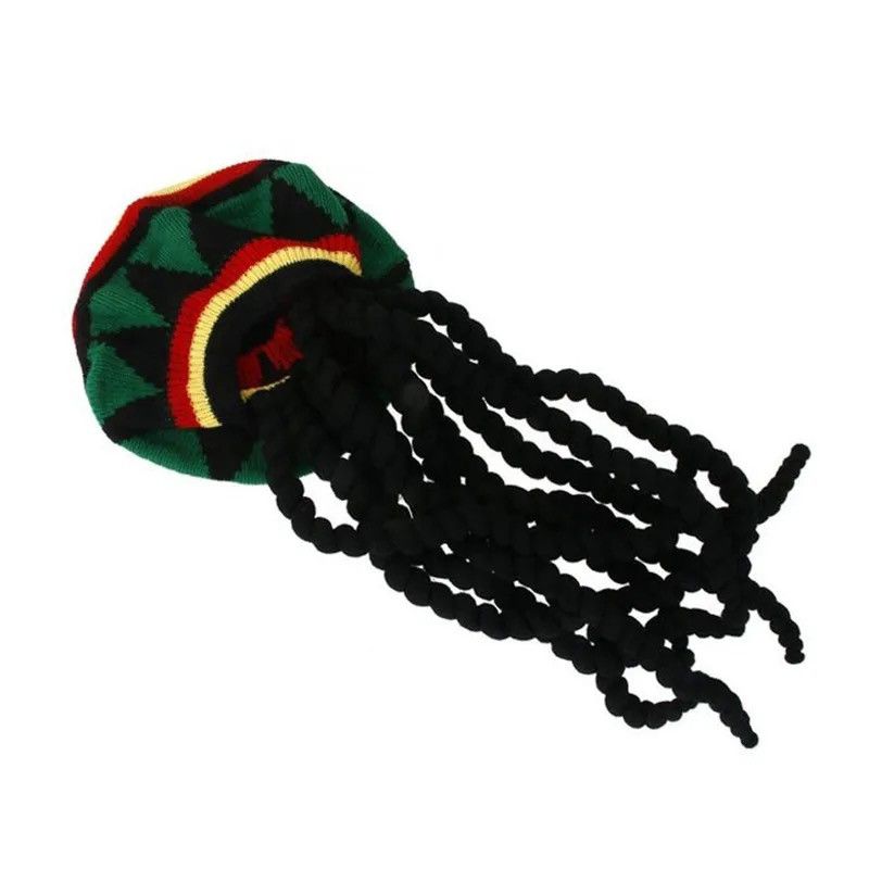 Designer Knitted Braid Hat Jamaican Bob Rasta Beanie Hats Size ONE SIZE - 5 Thumbnail