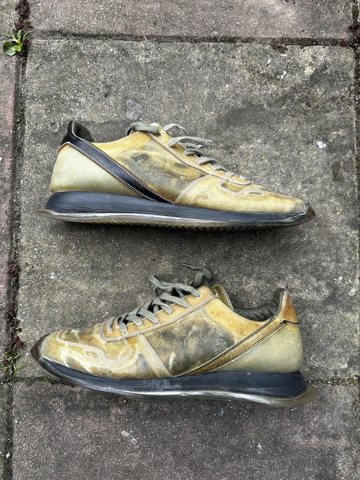 Rick Owens BABEL Translucent Leather Lowtop Trainer Sneakers