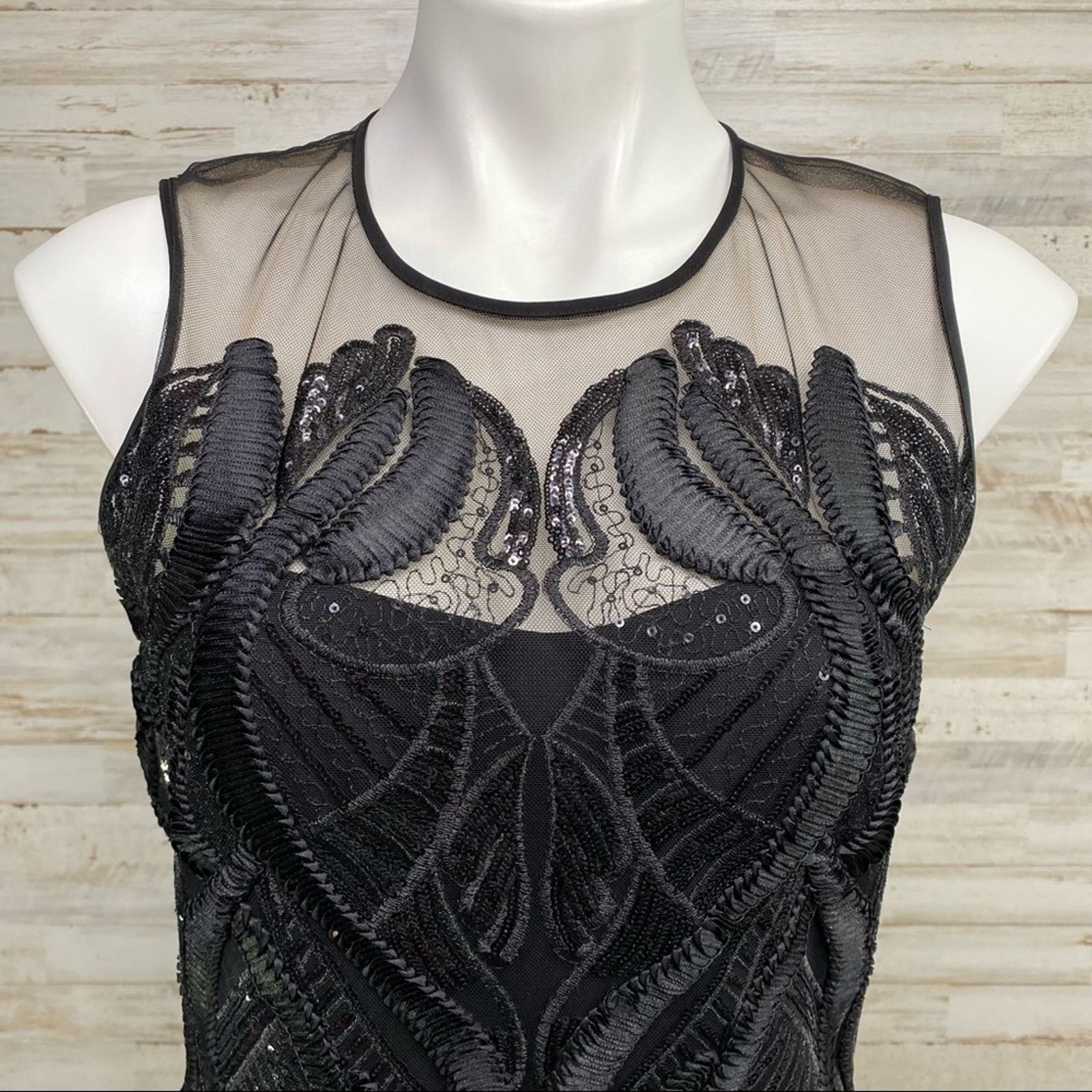 Marchesa Marchesa Notte Runway Collection Sequin Mesh Dress Size 4 Size S / US 4 / IT 40 - 3 Thumbnail