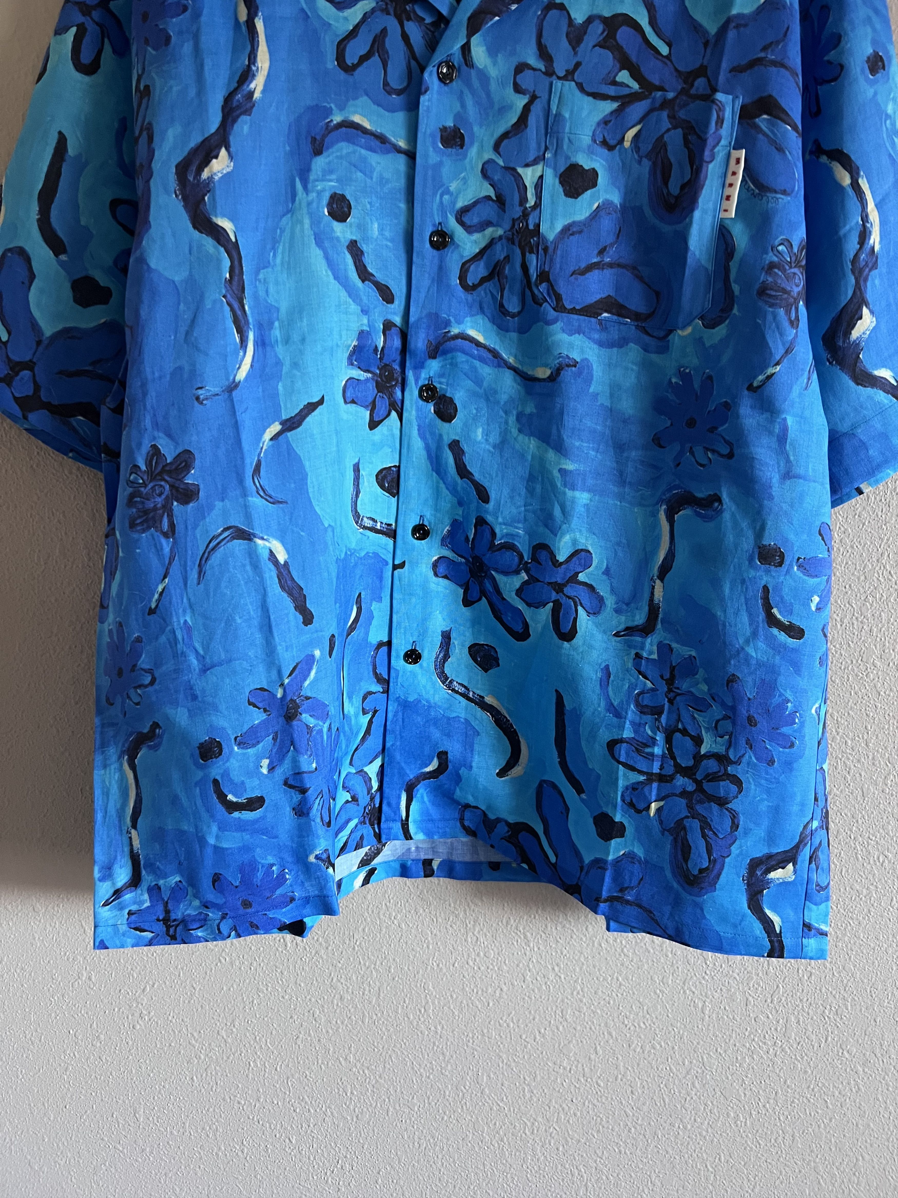 Marni Marni Short Sleeve Bowling Shirt in Azure Size US L / EU 52-54 / 3 - 3 Thumbnail