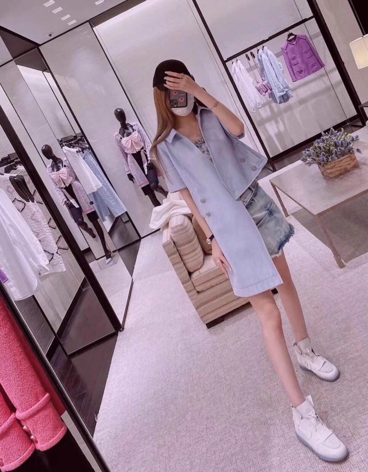Chanel Chanel Mist Blue Asym CC Crystal Button Jacket Women's 38 Size S / US 4 / IT 40 - 2 Thumbnail