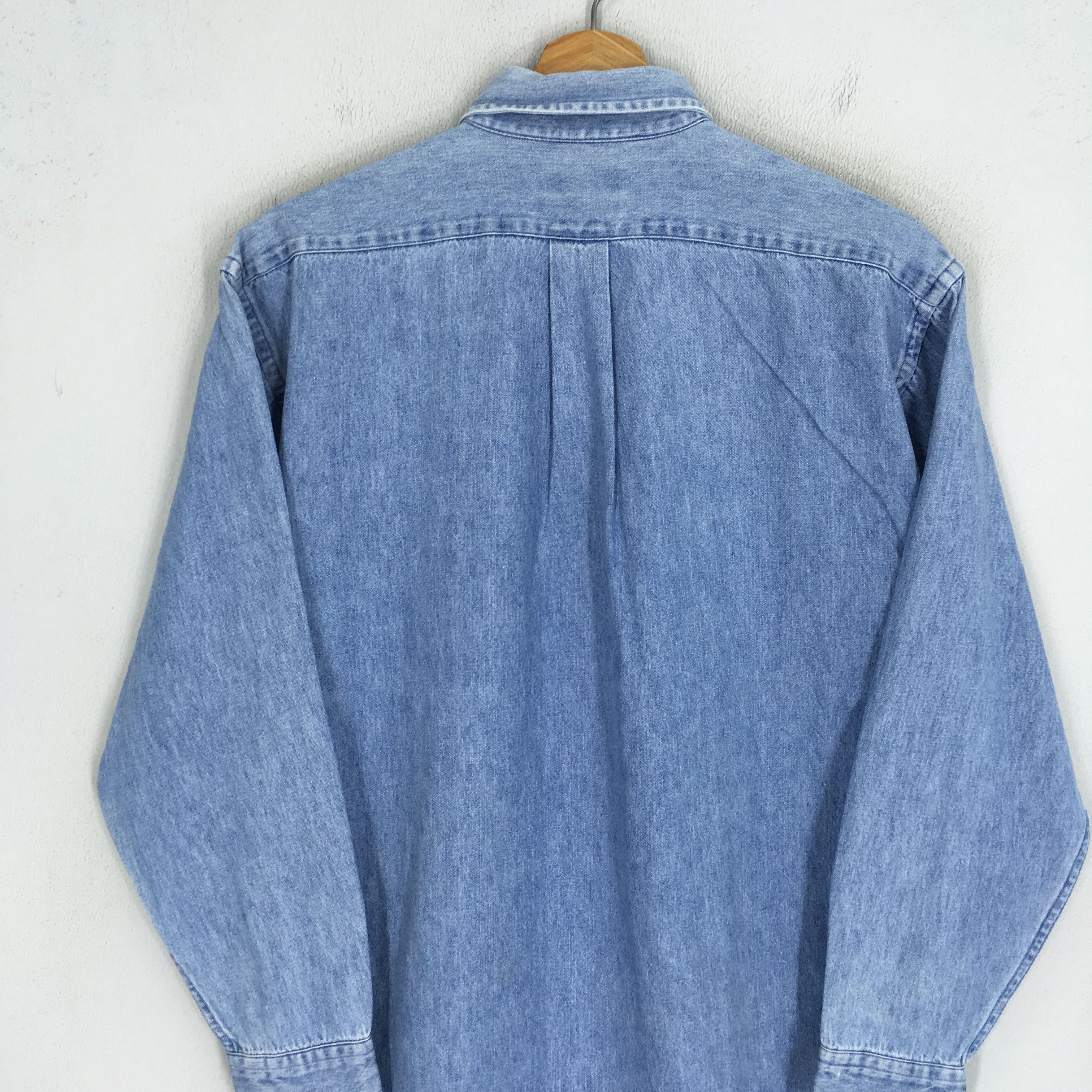Polo Ralph Lauren Vintage Polo Ralph Lauren Denim Shirt Polo Small Pony Jean Size US L / EU 52-54 / 3 - 12 Thumbnail