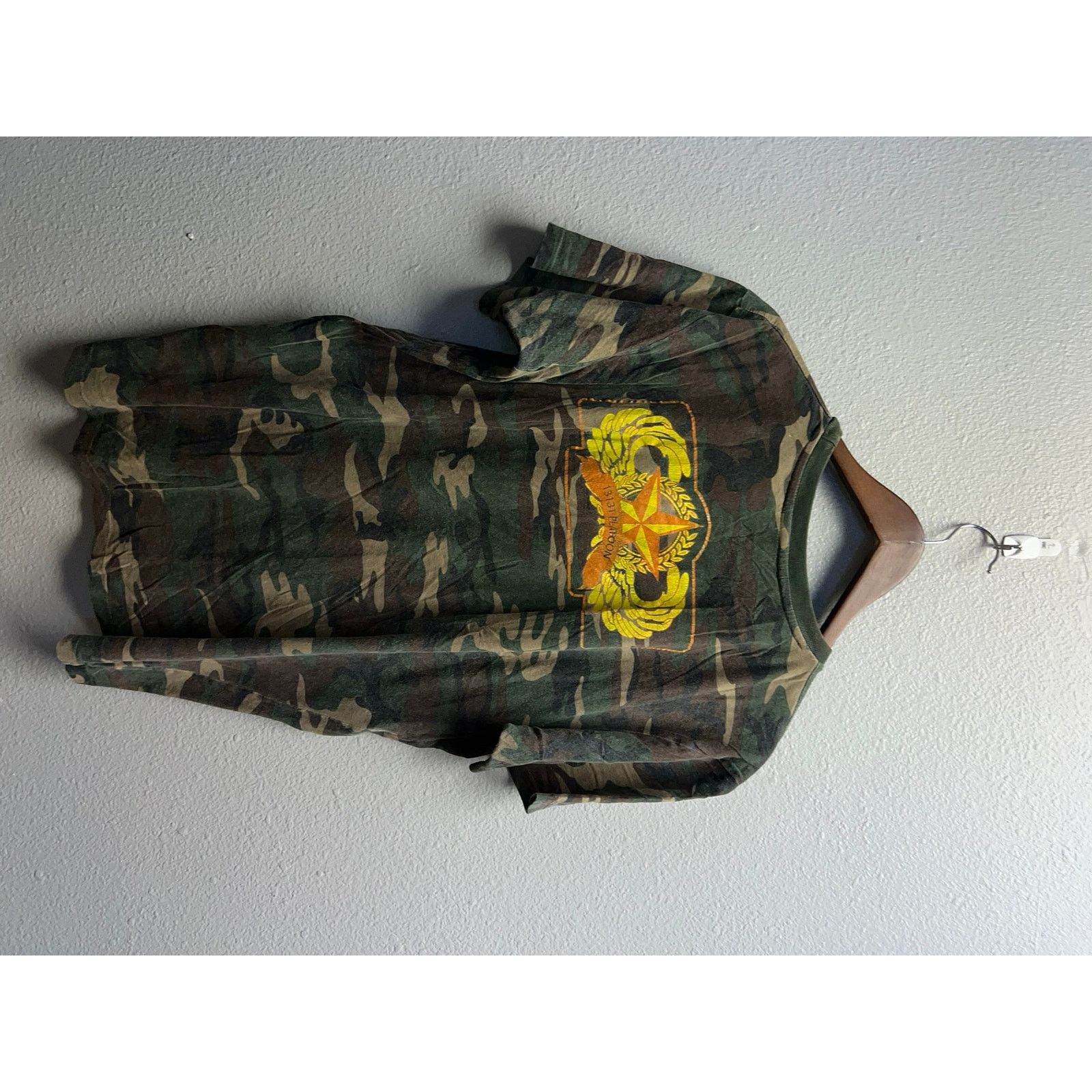 (SOUND)+(VISION) Vintage Camo Shirt Control Plant 13131 Platoon Soldier Large Size US L / EU 52-54 / 3 - 5 Thumbnail