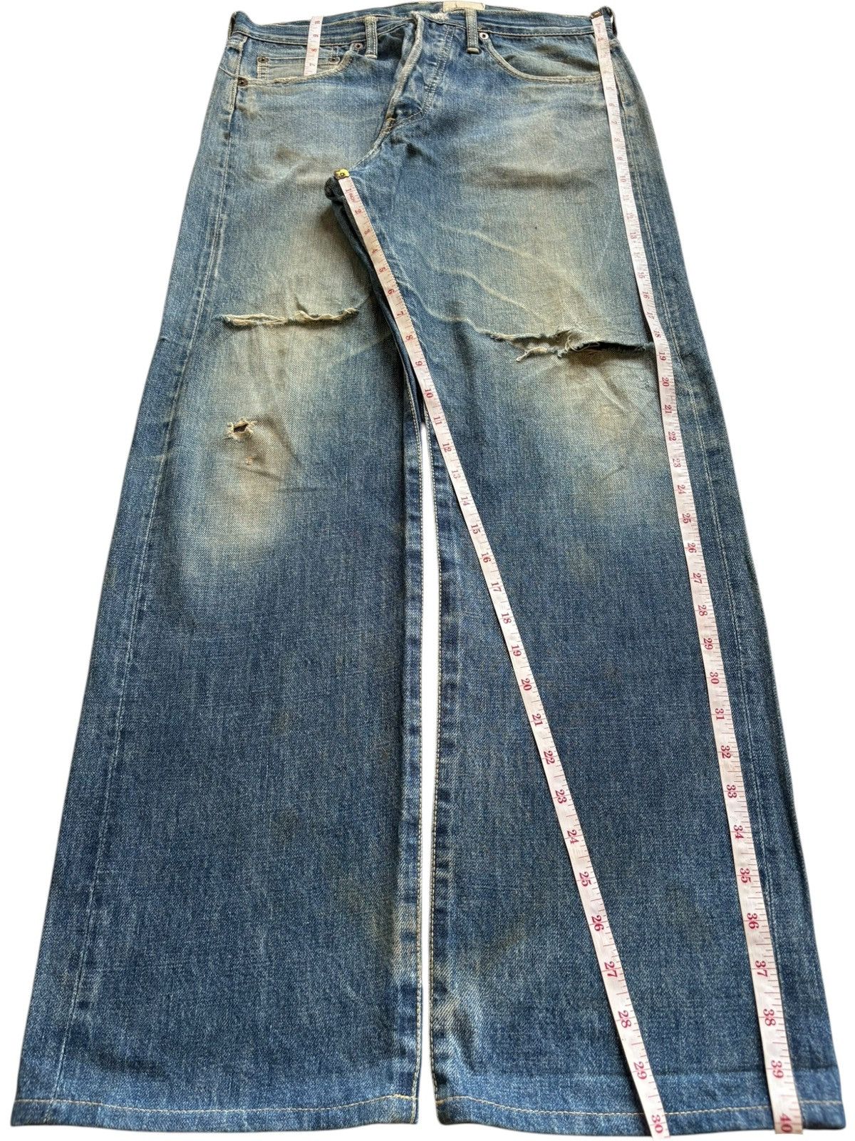 Japanese Brand Vintage Japanese Brand Selvedge Mud Wash Distress Baggy Jean Size US 32 / EU 48 - 12 Thumbnail