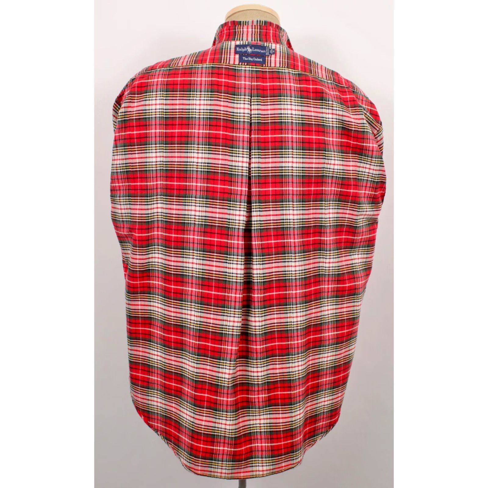 Ralph Lauren VINTAGE Ralph Lauren The Big Oxford Shirt Mens XL Plaid 1990s 90s Red Cotton Shirt Size US XL / EU 56 / 4 - 3 Thumbnail