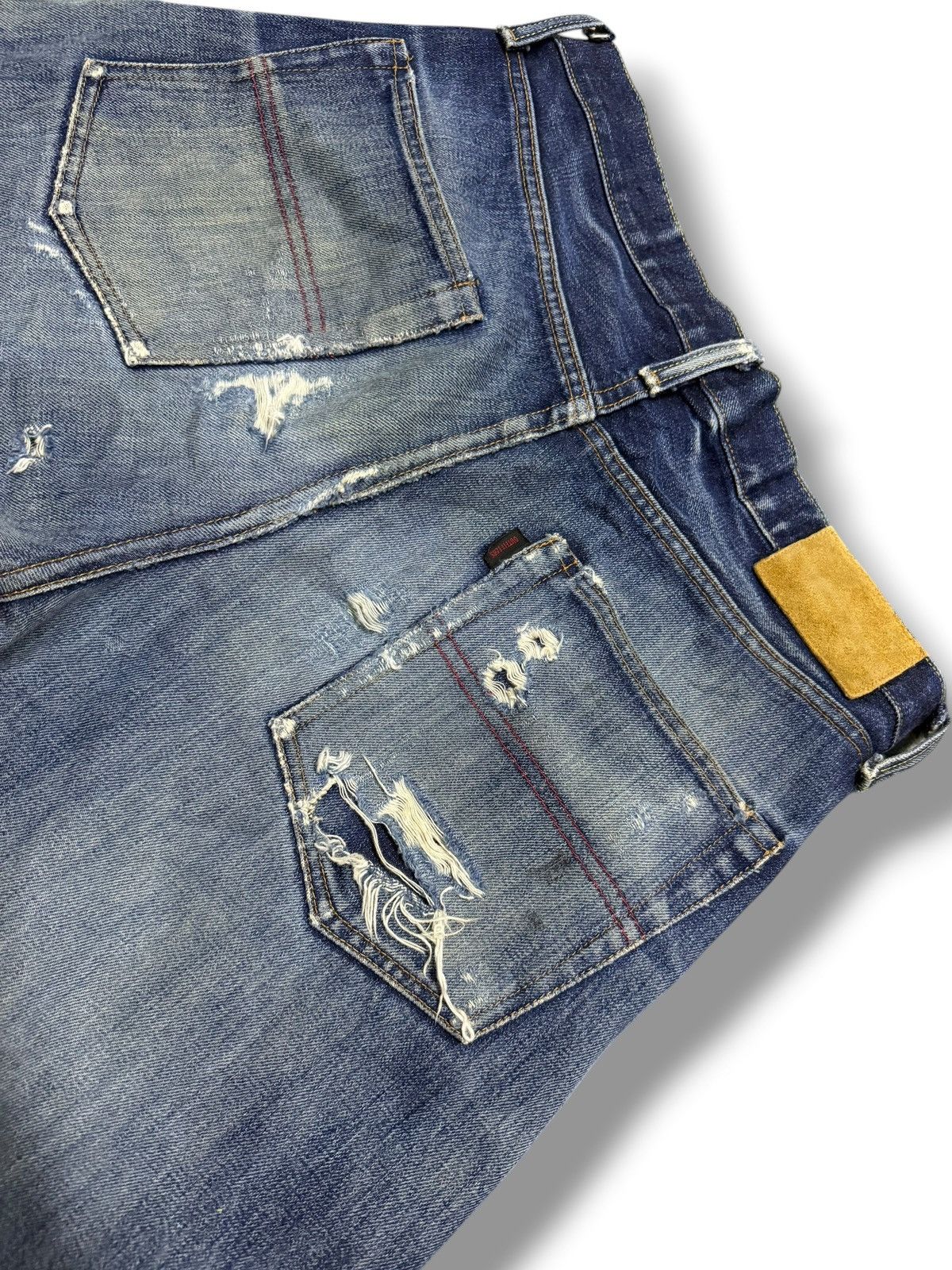 Artisan Outfitters Vintage 00s Ships Outffiters Y2K Selvedge Denim Made In USA Size US 31 - 16 Thumbnail