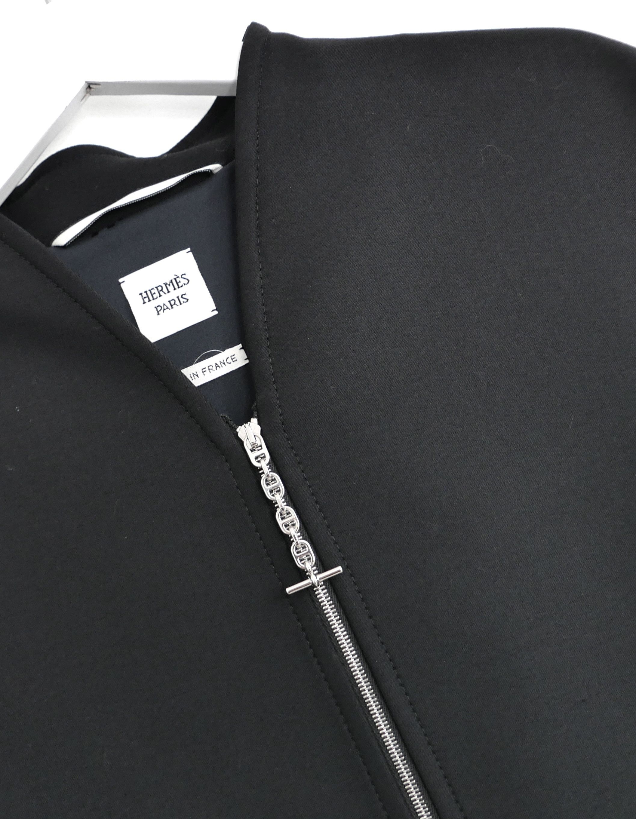 Hermes Hermes Black Wool Chaine D'Ancre Zip Jacket Size XS / US 0-2 / IT 36-38 - 2 Thumbnail