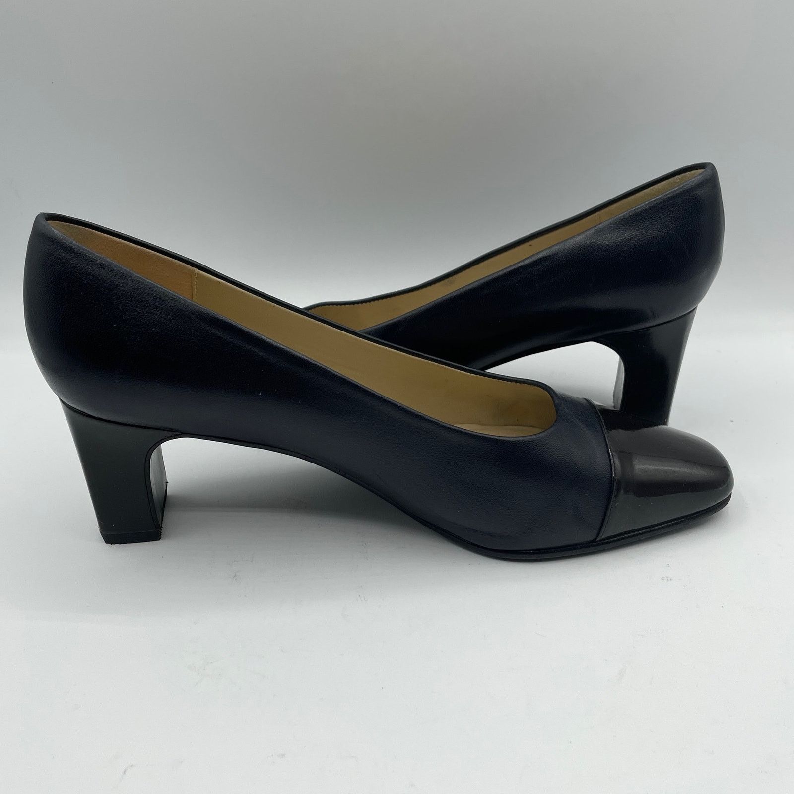 Etienne Aigner Etienne Aigner Strada Black Leather Patent Pumps Heels 7 Size US 7 / IT 37 - 5 Thumbnail