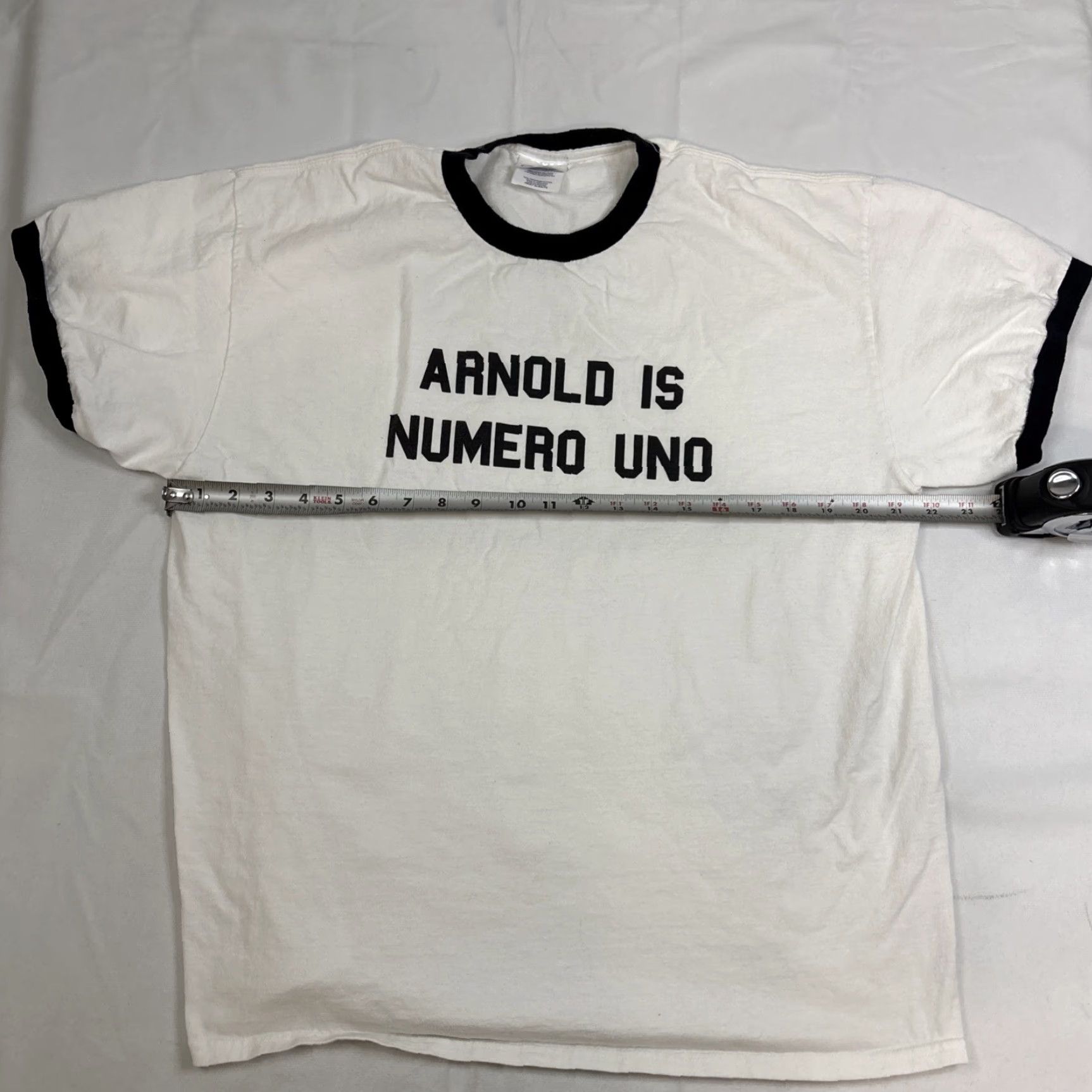 Port & Company Port & Company Port Company Ringer T Shirt Men’s XL White Arnold Is Number Unp Retro Fitness Shirts T-Shirt Men White Retro XL Size US XL / EU 56 / 4 - 4 Thumbnail