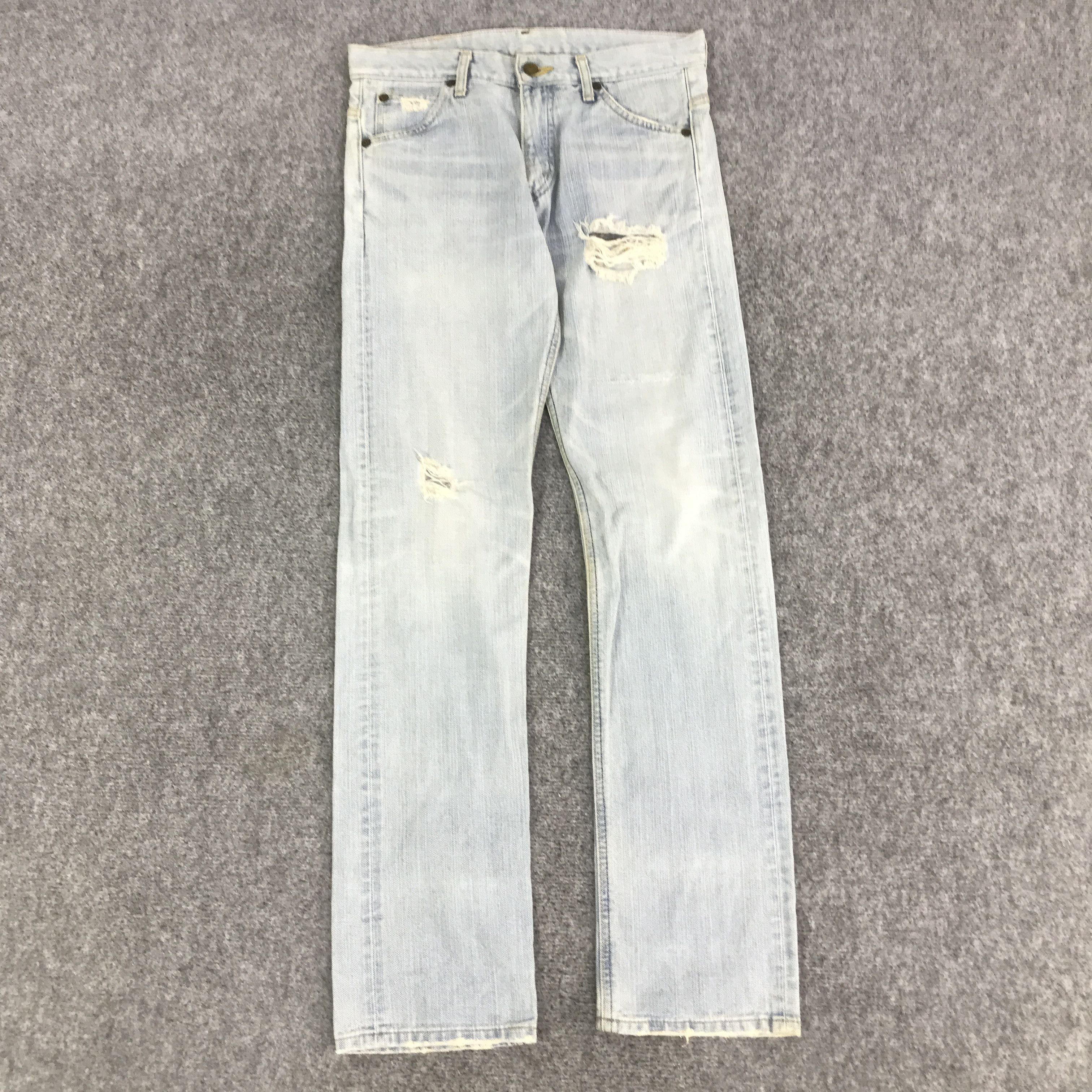 Lee LEE DISTRESSED LIGHT WASH DENIM PANTS K14B12 Size US 28 / EU 44 - 1 Thumbnail