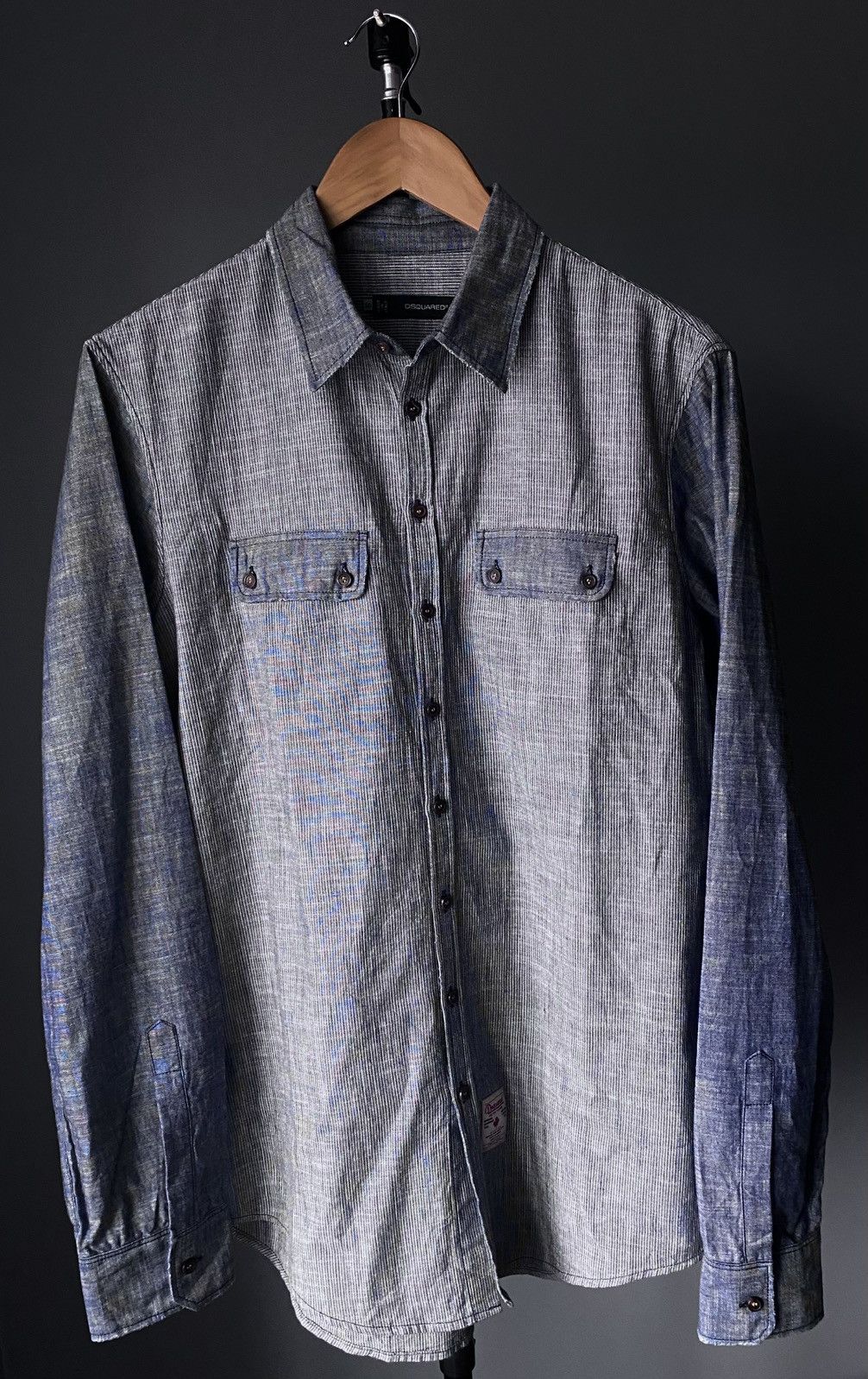 Dsquared2 Dsquared2 2012 Distressed Denim Shirt with Pocket Patch Logo Size US M / EU 48-50 / 2 - 5 Thumbnail