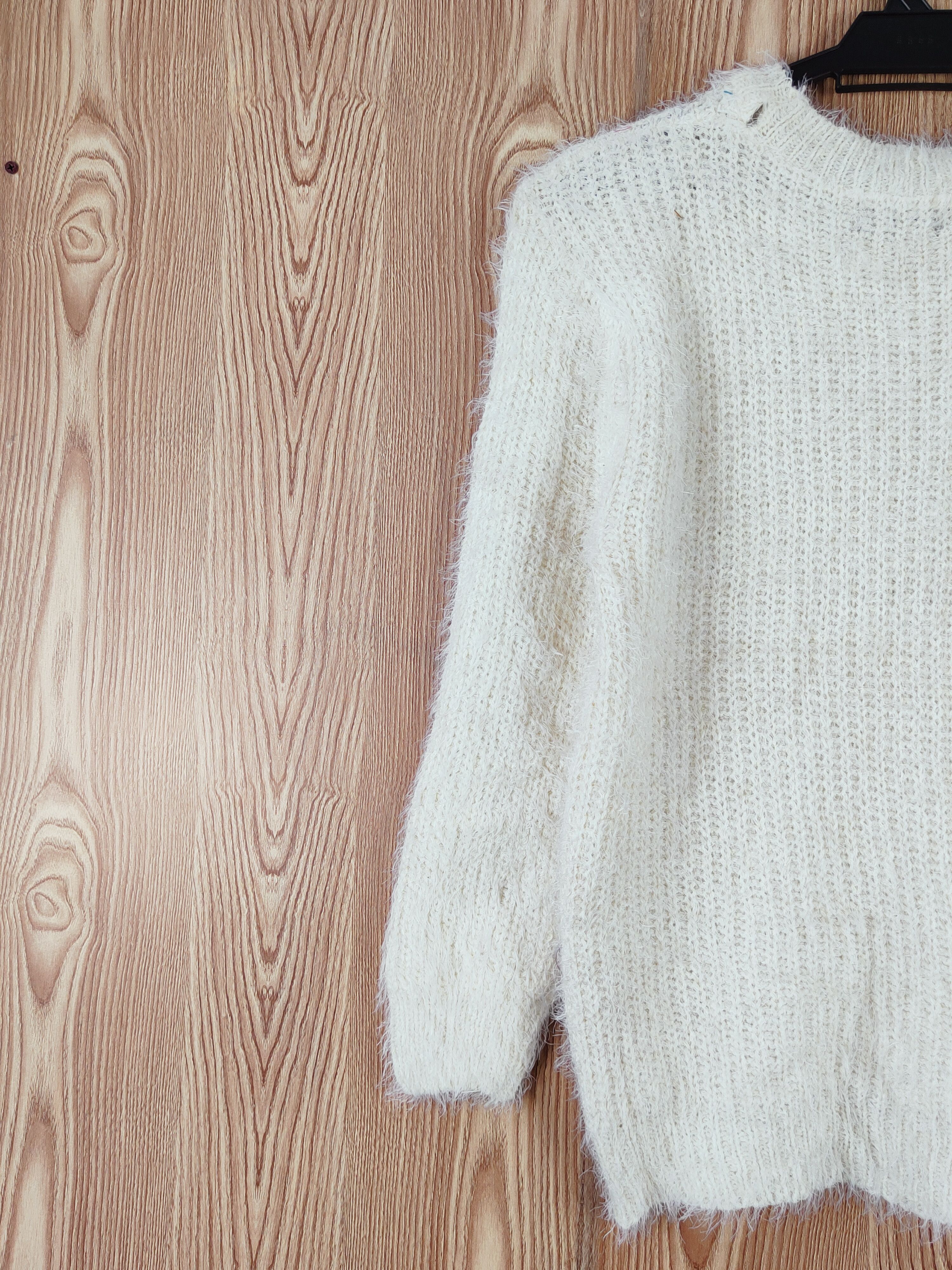 Japanese Brand × Vintage Lovepeace Ivory Shag Shaggy Fur Mohair Knitwear #W763 Size M / US 6-8 / IT 42-44 - 9 Thumbnail