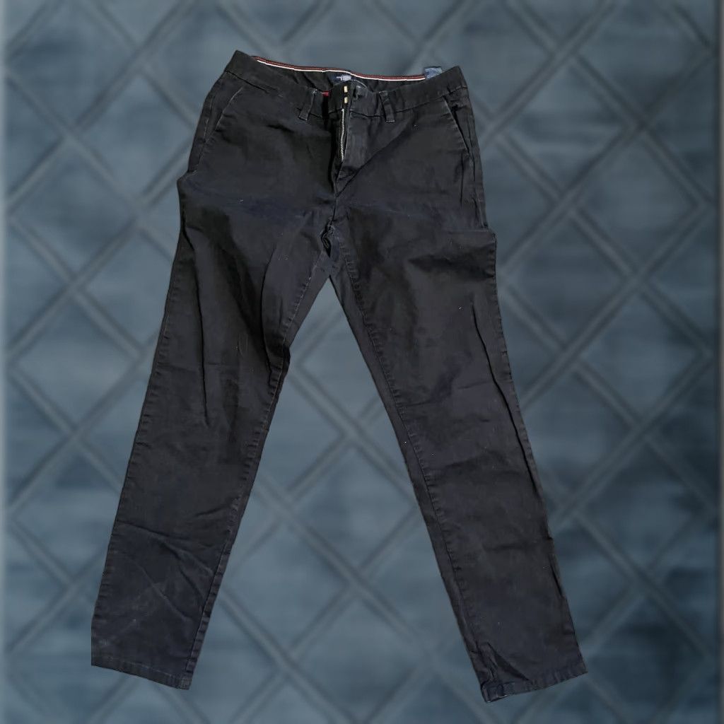 Tommy Hilfiger TOMMY HILFIGER Women's Pants Chino Size 6 Black Solid Print Size 28" / US 6 / IT 42 - 1 Thumbnail