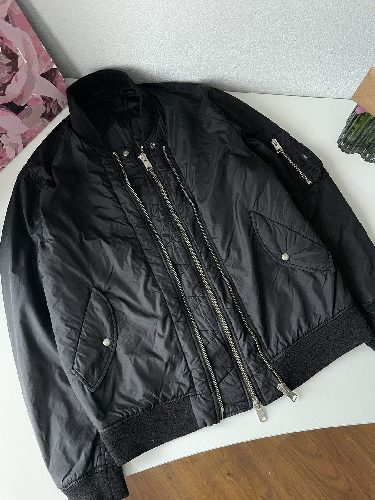 Allsaints Allsaints Bomber Nylon Zippers Full 4 Black Luxury Size US M / EU 48-50 / 2 - 4 Thumbnail
