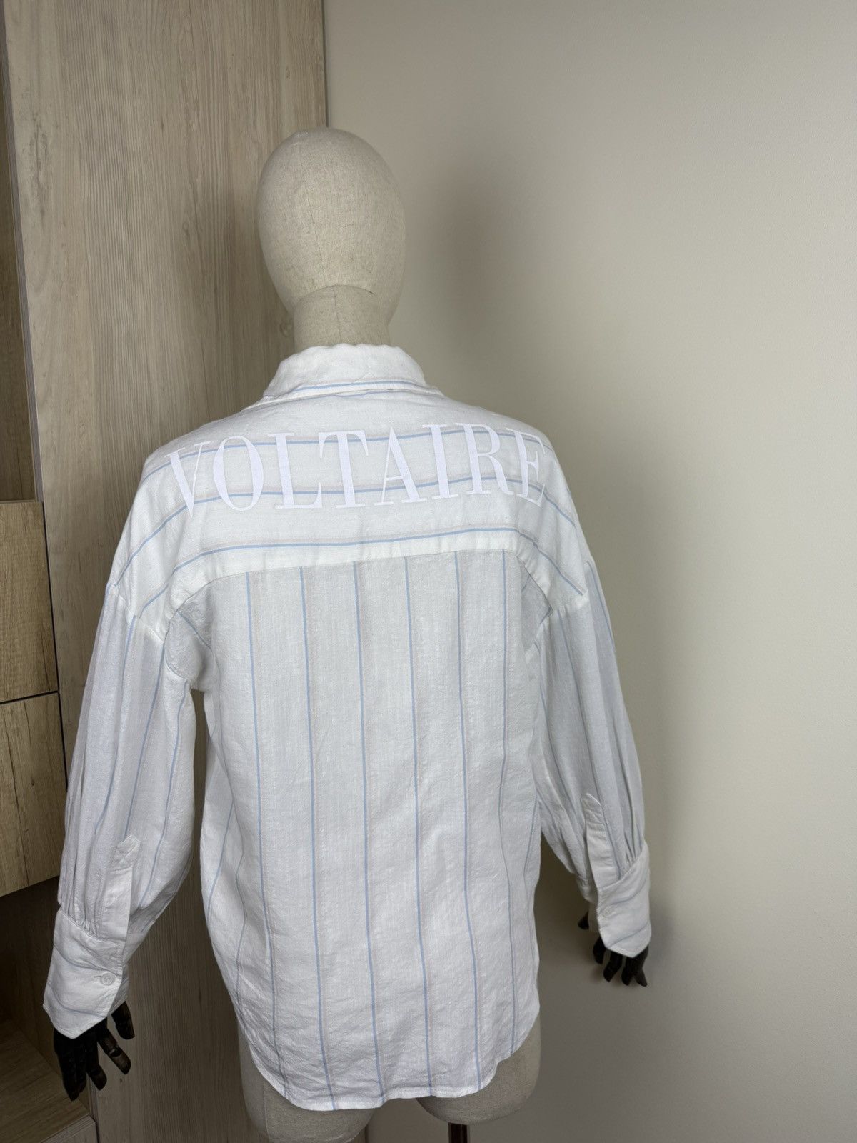 Zadig & Voltaire Zadig & Voltaire Striped Linen Blend Shirt Back Logo Size S / US 4 / IT 40 - 2 Thumbnail