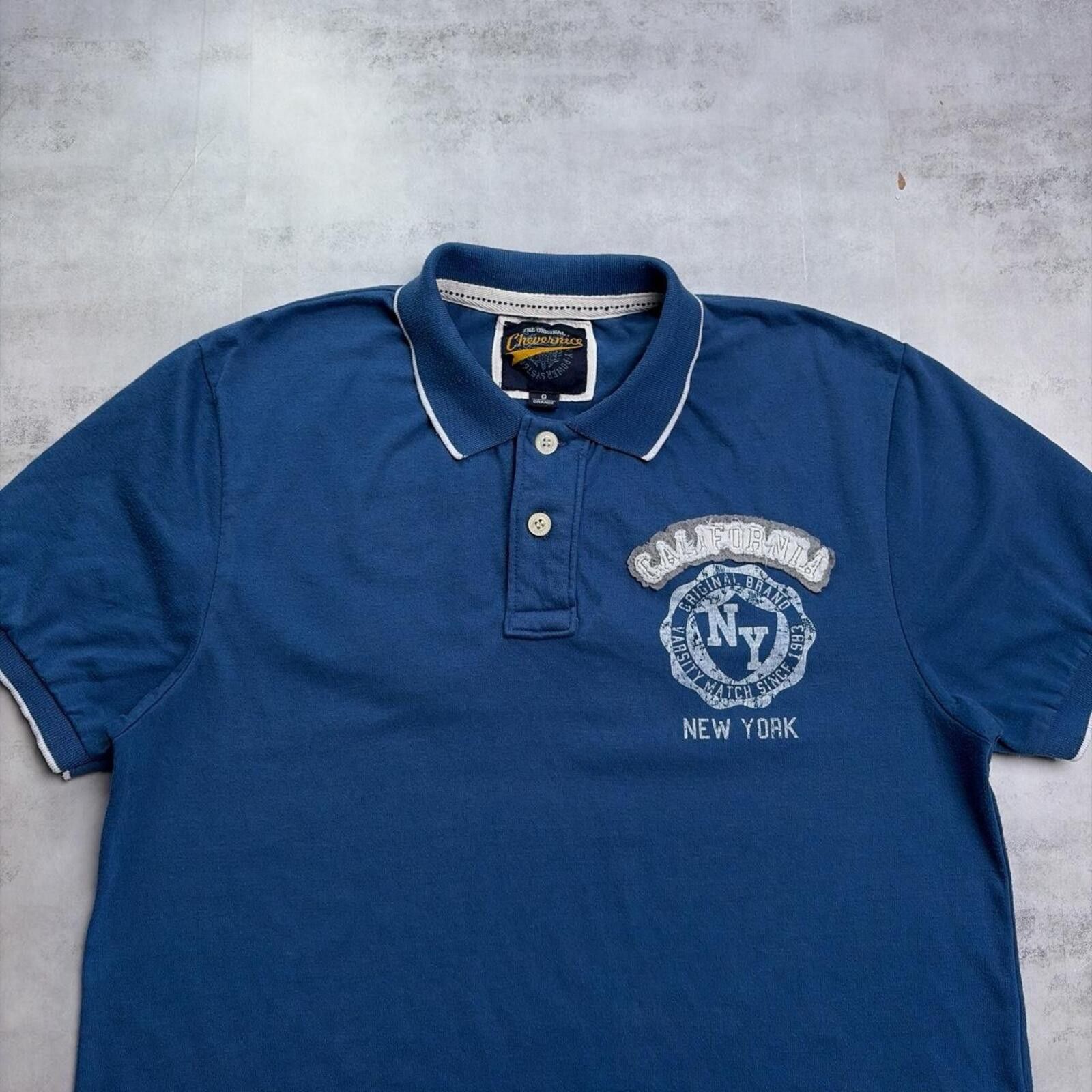 Other Y2K Blue Surf Grunge New York Polo Shirt Size US L / EU 52-54 / 3 - 3 Thumbnail