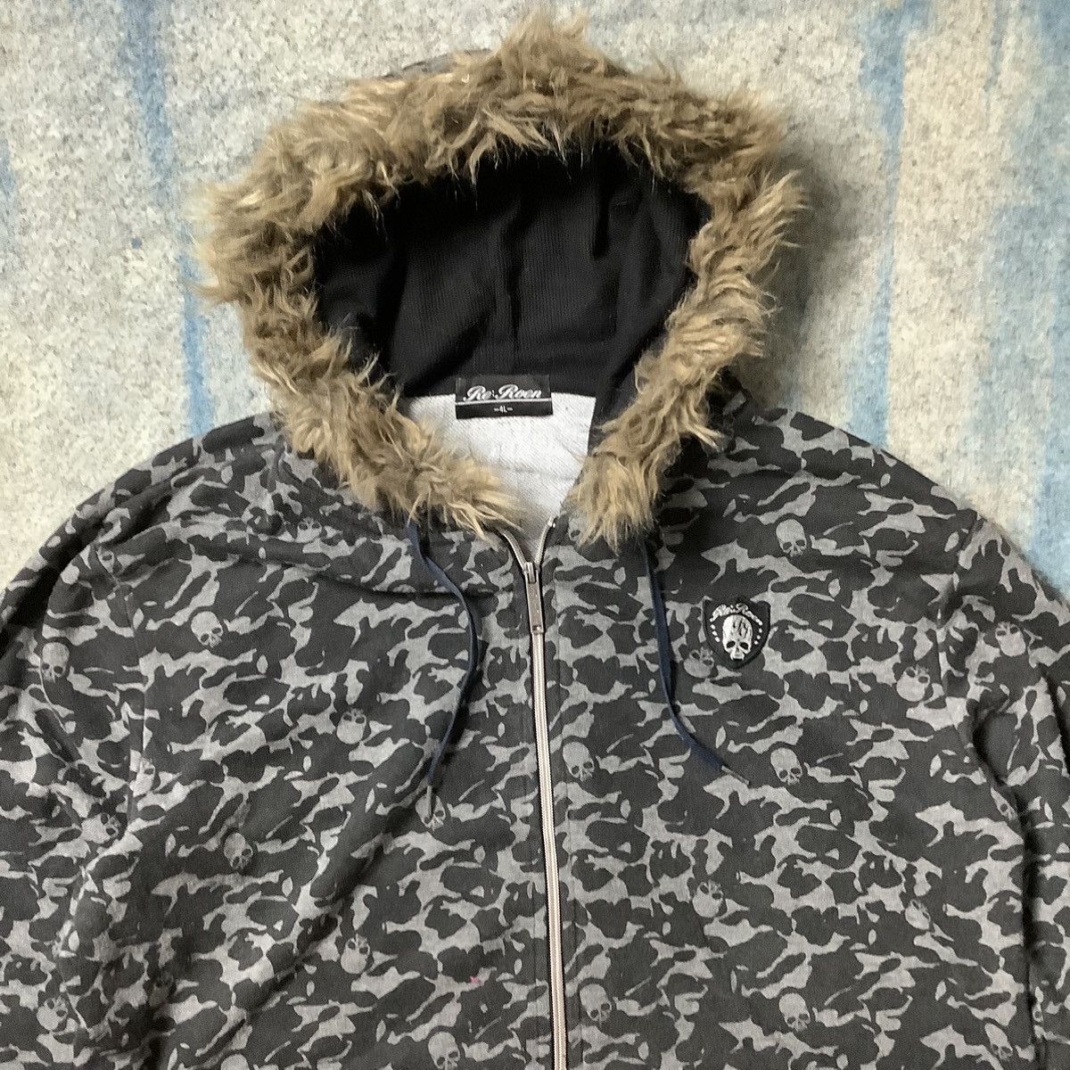 Roen Roen AOP Camo Skull Fur Hoodie Ifsixwasnine style Size US XL / EU 56 / 4 - 2 Thumbnail