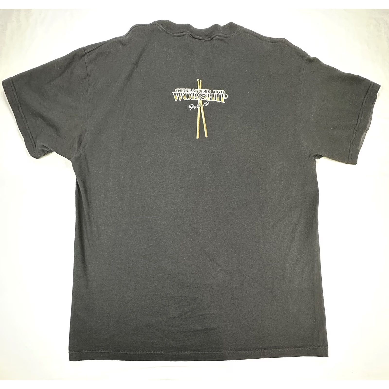 Delta VINTAGE Delta T-Shirt Unisex Adults Short Sleeve Black Psalm 150 Jesus Graphic Worship L Size Size US L / EU 52-54 / 3 - 5 Thumbnail