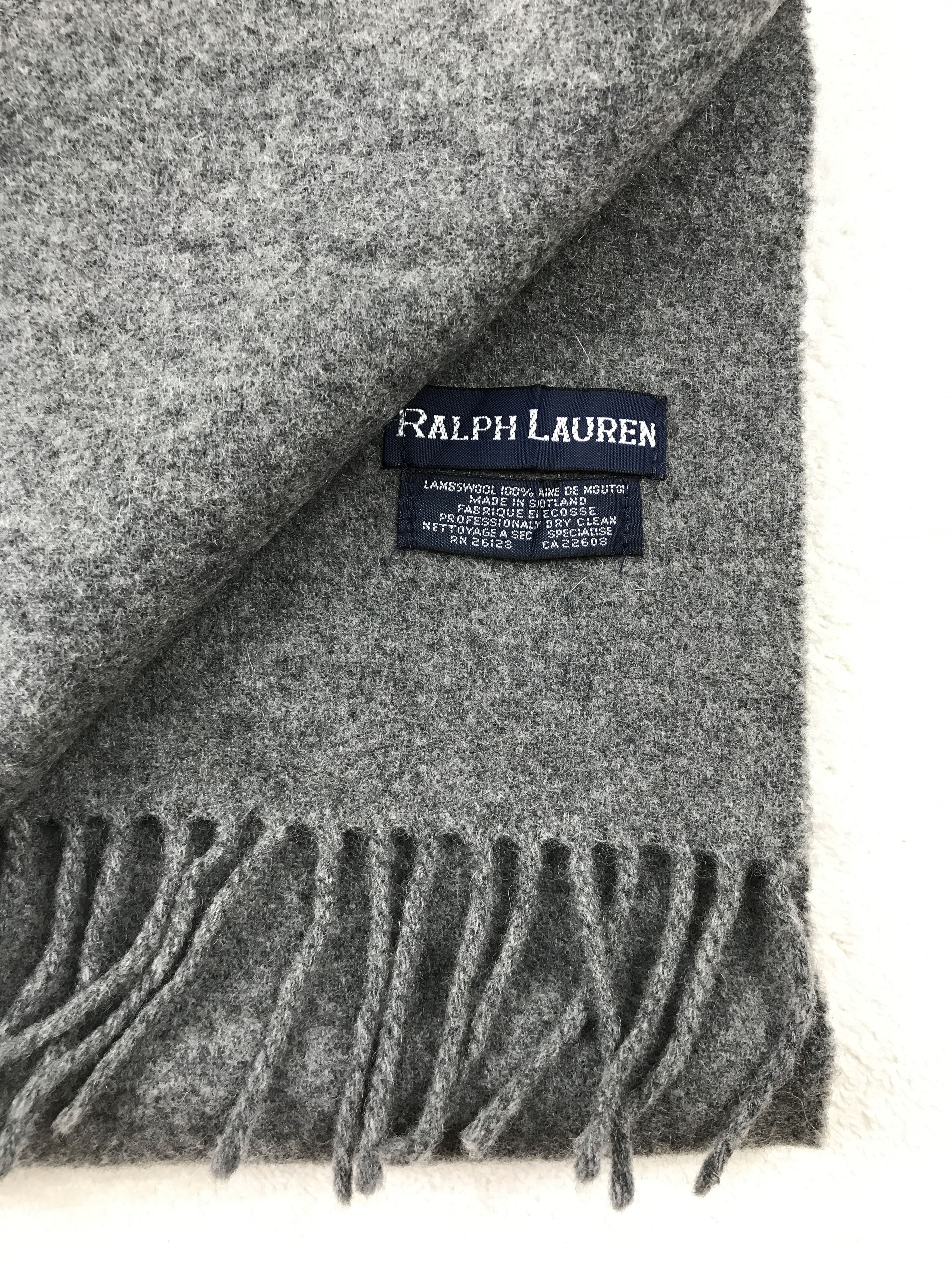 Designer × Ralph Lauren × Vintage Vintage Ralph Lauren Scarf Muffler Wool Cashmere Size ONE SIZE - 6 Thumbnail