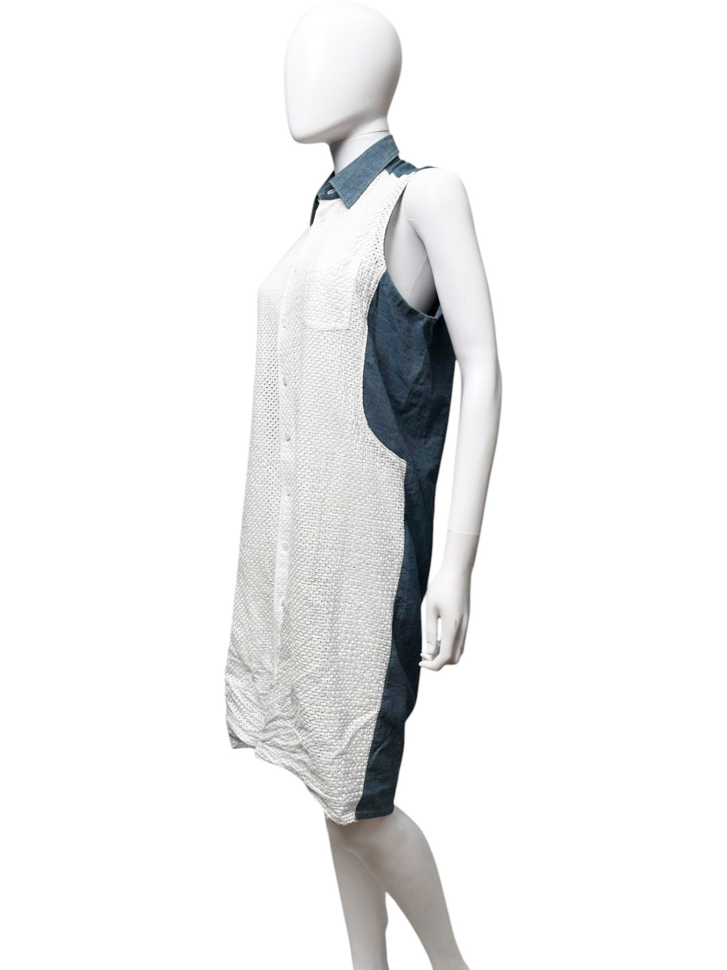Junya Watanabe S/S 2016 Denim Button Up Bow Dress Size XS / US 0-2 / IT 36-38 - 2 Thumbnail