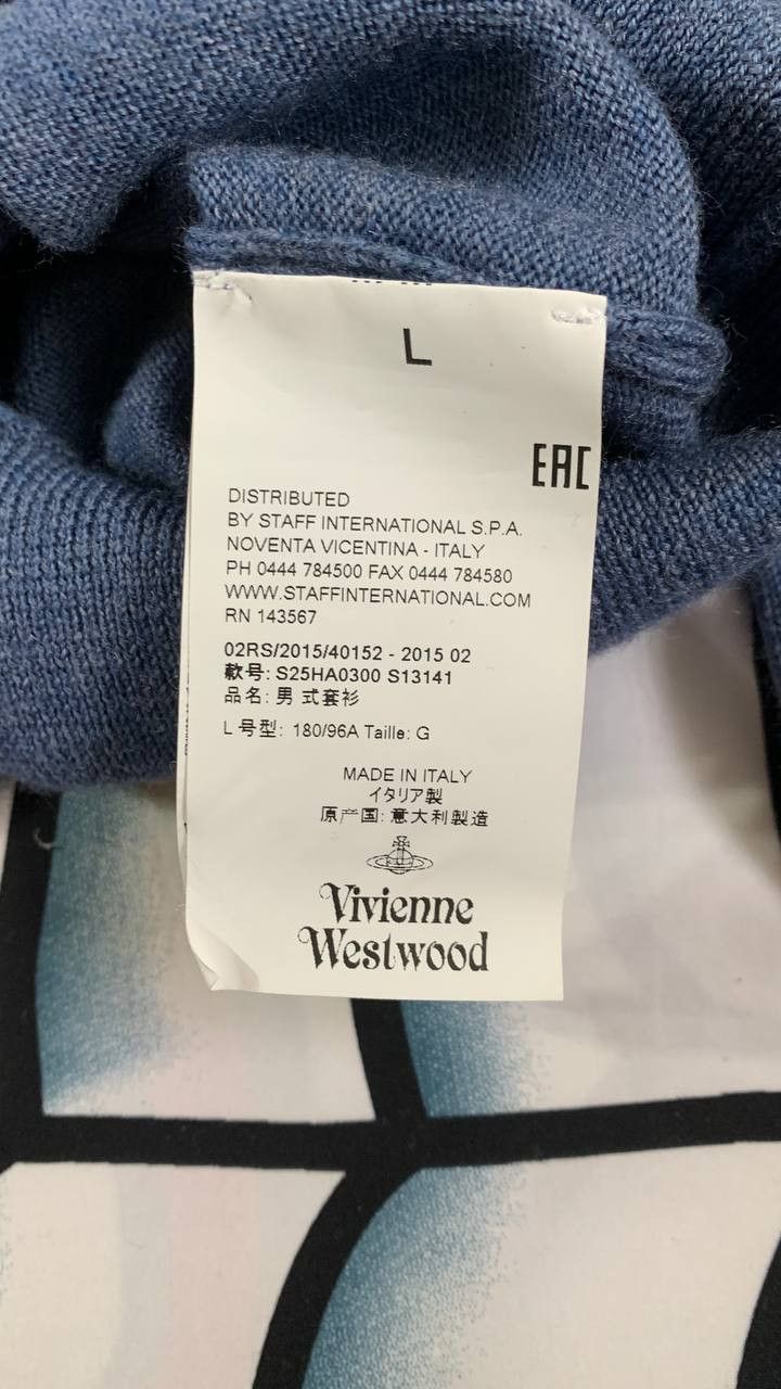 Vivienne Westwood Vivienne Westwood wool sweater with orb logo in blue Size US L / EU 52-54 / 3 - 5 Thumbnail