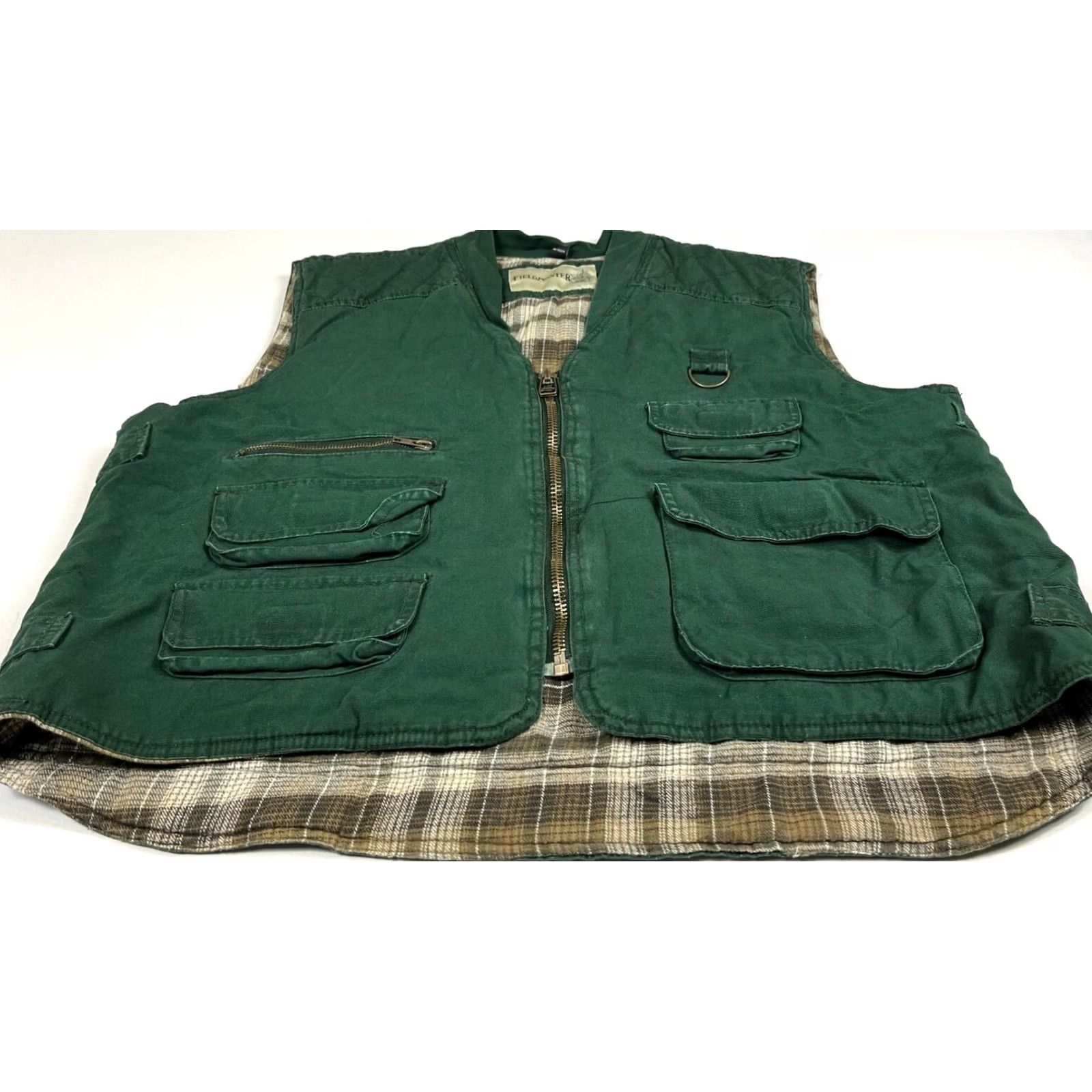 Vintage VINTAGE Fieldmaster Men's Vest Shirt Pocketed Flannel Lined Green Size L Outdoor Fishing Hunting Size US L / EU 52-54 / 3 - 4 Thumbnail