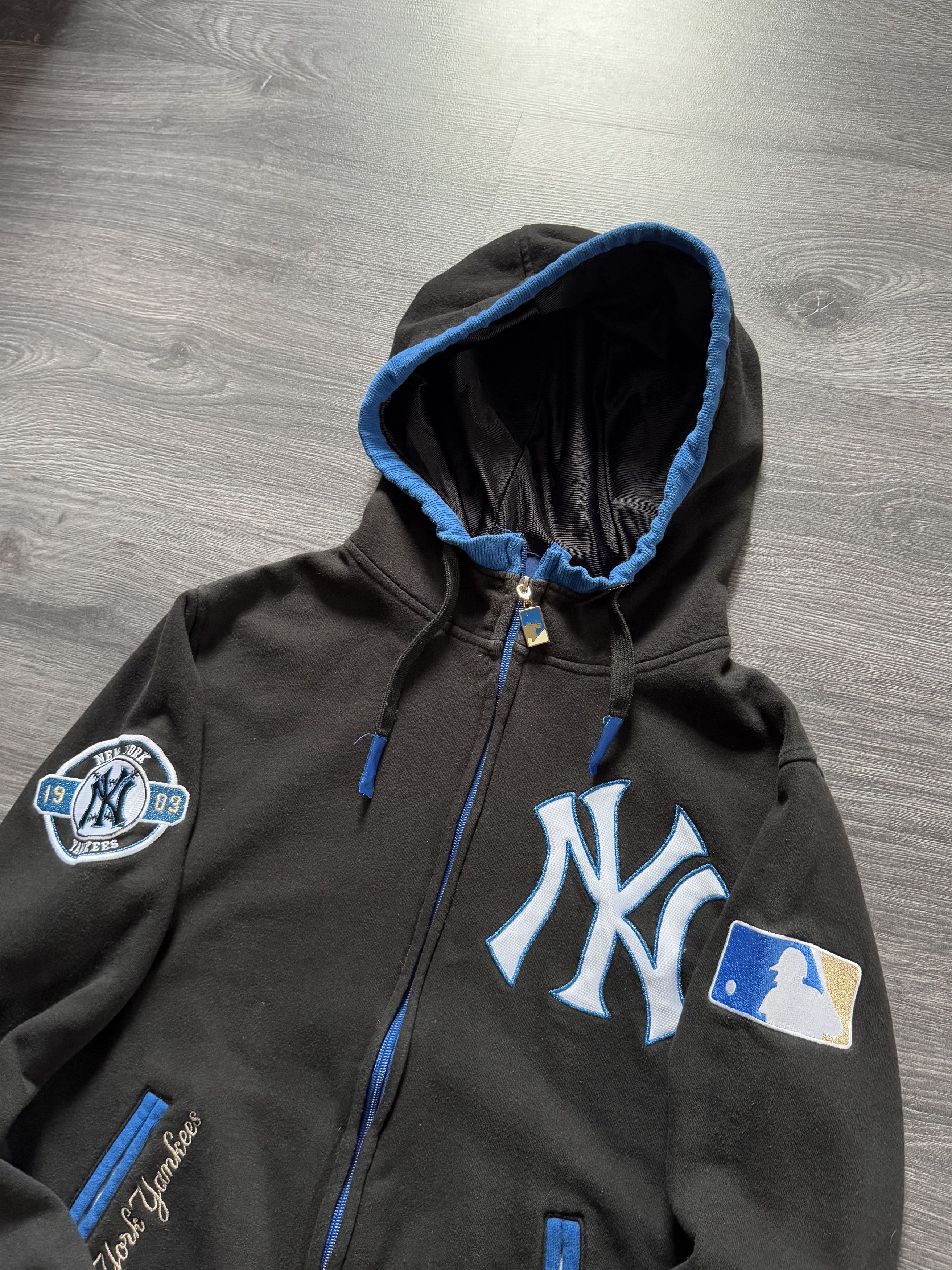 Majestic × New York Yankees × Vintage Vintage 90s Majestic New York Yankees Hoodie Size US XS / EU 42 / 0 - 4 Thumbnail