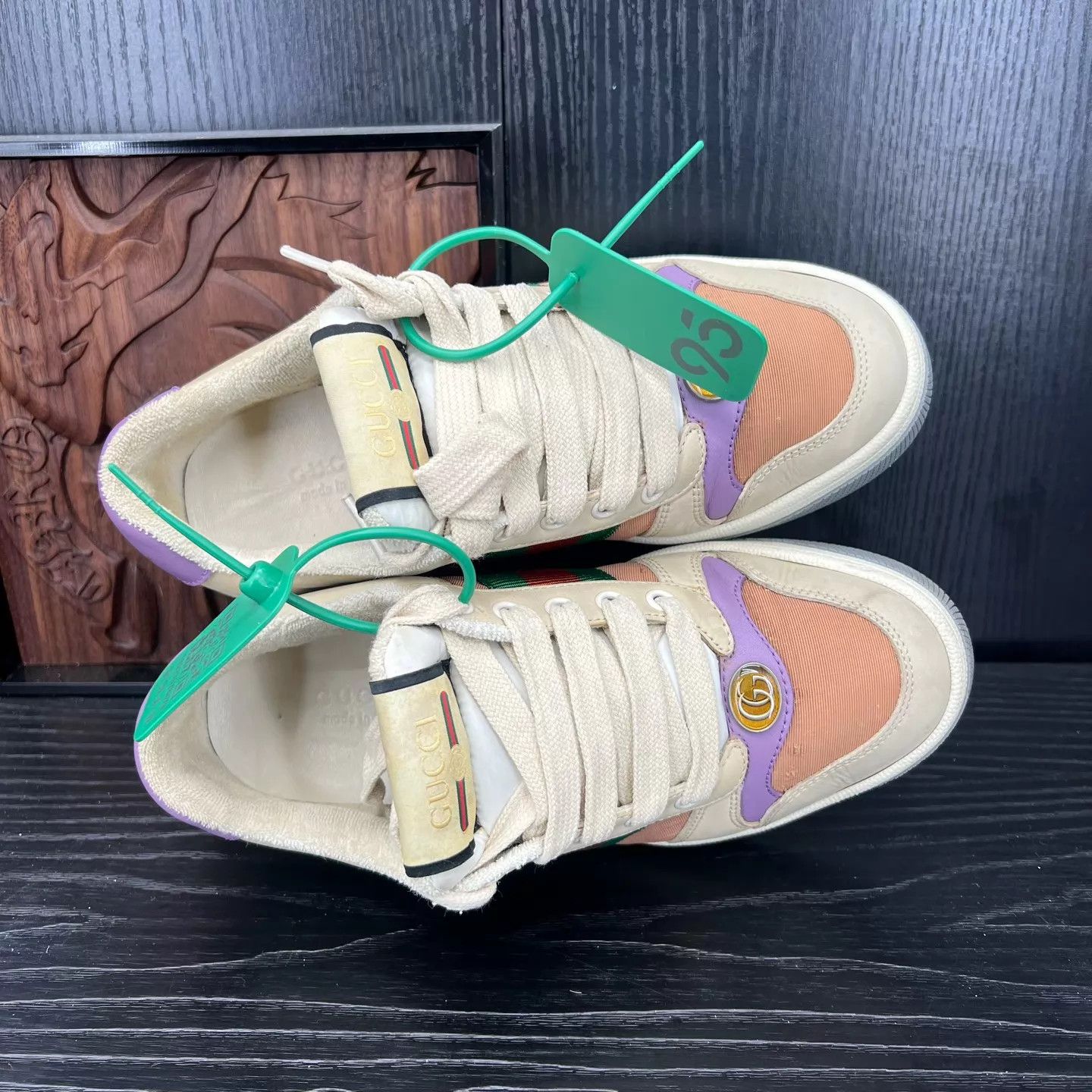 Gucci Gucci Off-White/Pink Screener Sneakers 35.5 99 New Size US 5 / IT 35 - 8 Thumbnail