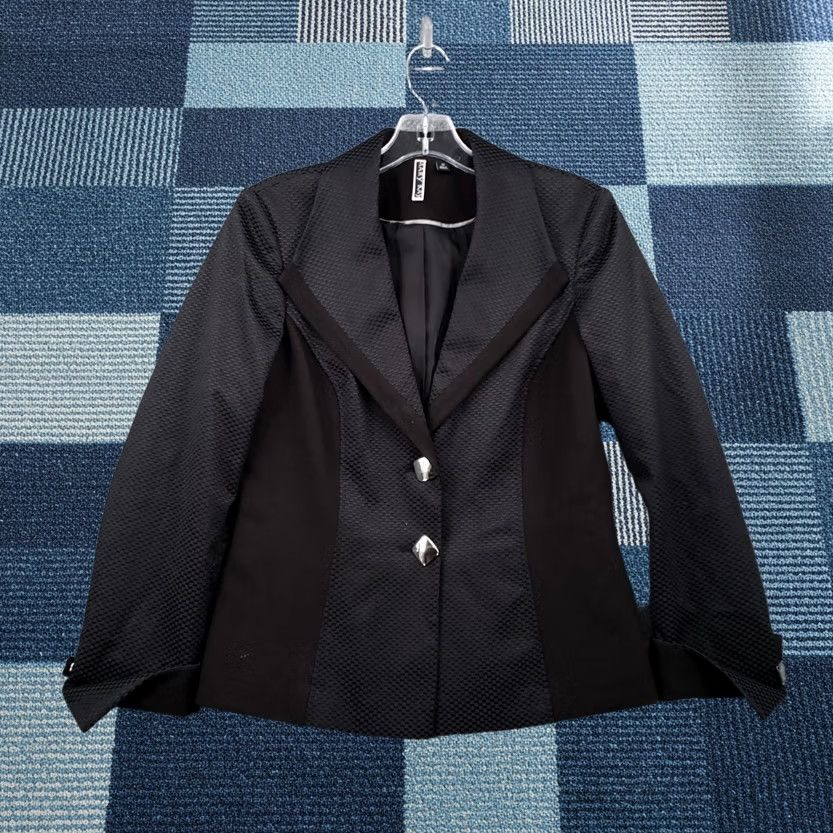 Vintage Mary Kay Women 4 Black Blazer Collared Fitted Long Sleeve Business Formal Jacket Size S / US 4 / IT 40 - 1 Thumbnail