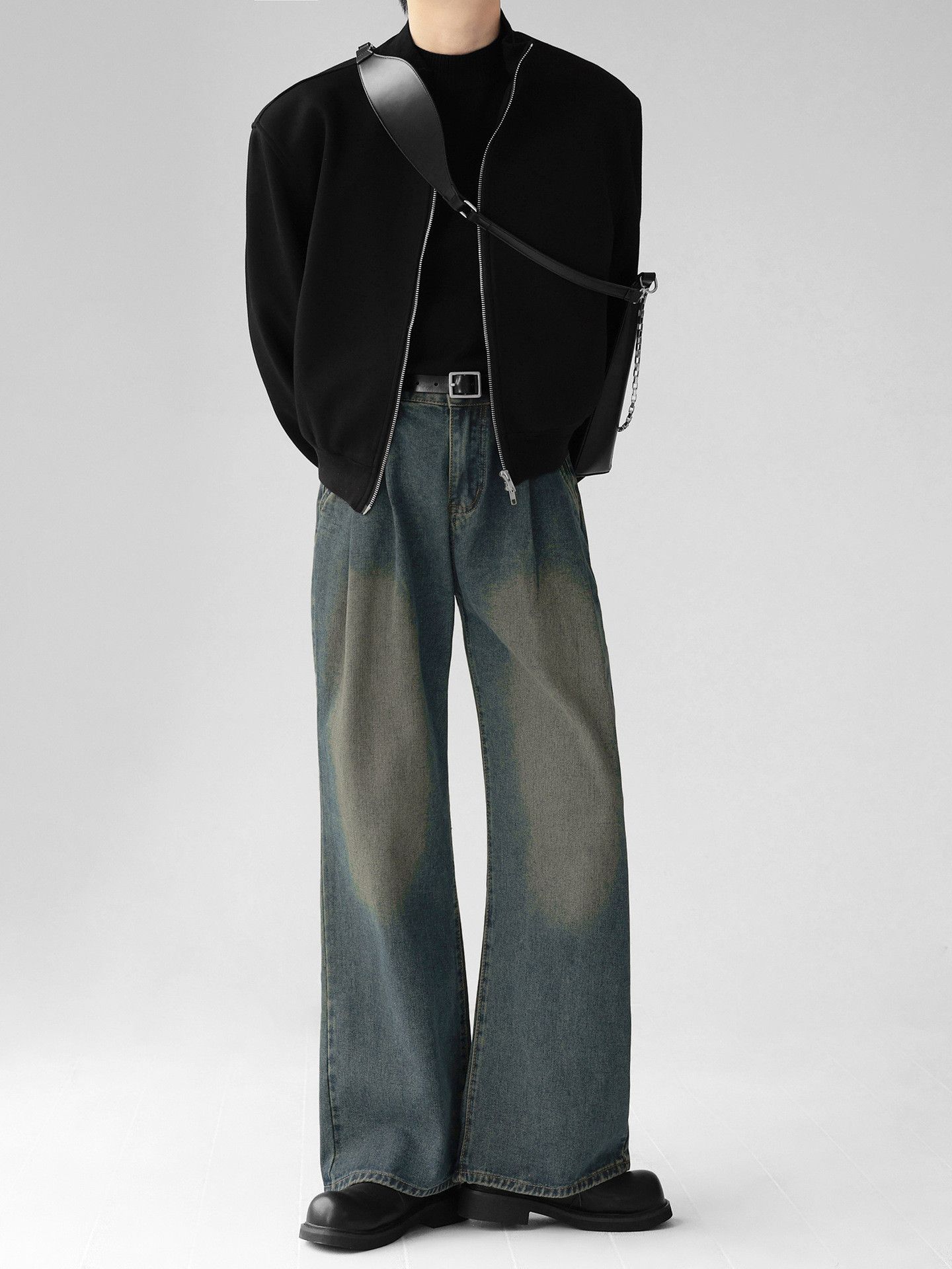 Japanese Brand Japanese retro men's wide-leg washed straight loose jeans Size US 32 / EU 48 - 3 Thumbnail