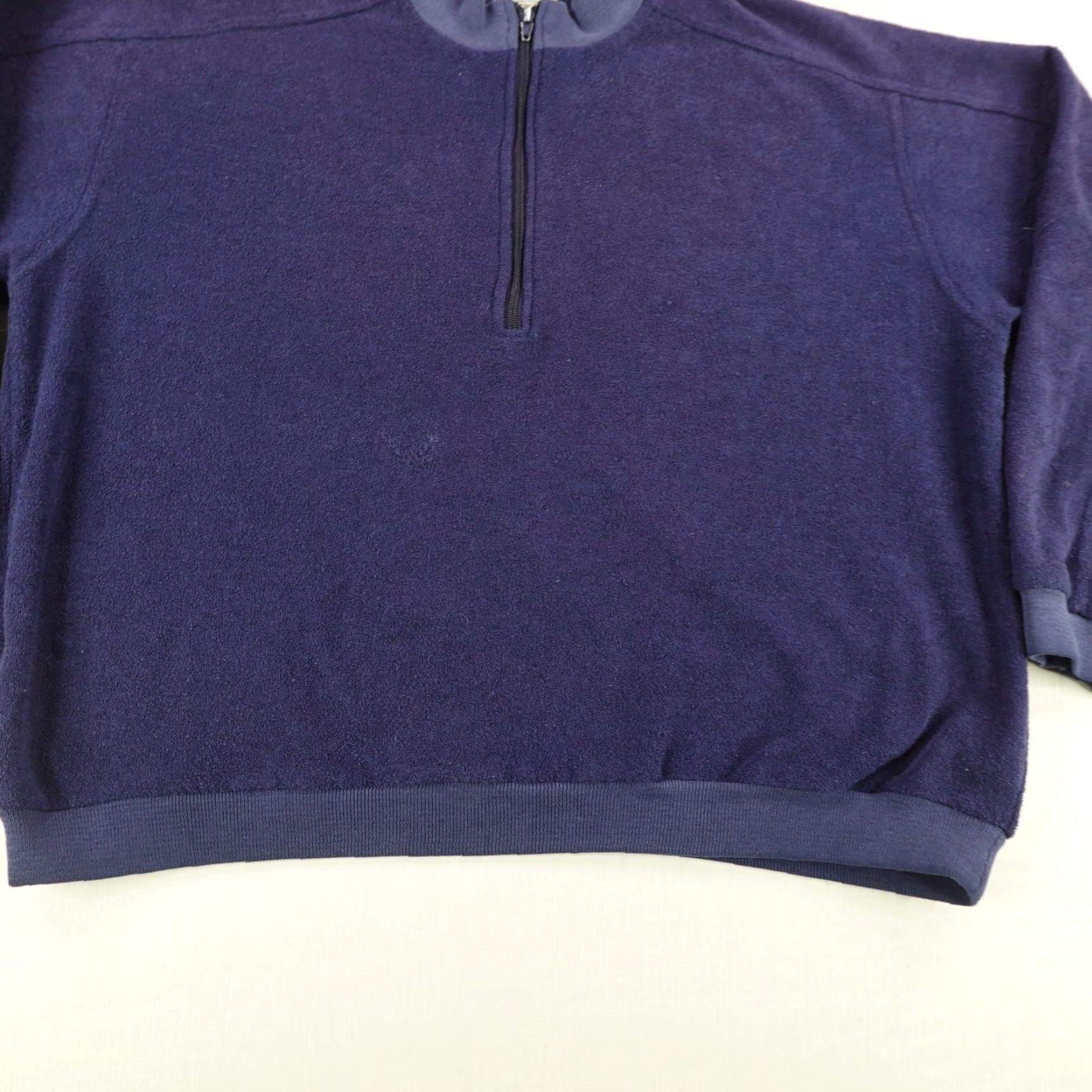 Vintage VINTAGE REI Sweater Mens XL Blue Towel Terry Pullover 1/4 Zip Outdoors 90s Mens XL Blue 90s REI Sweater Pullover Zippered Knit Shirt Size US XL / EU 56 / 4 - 6 Thumbnail