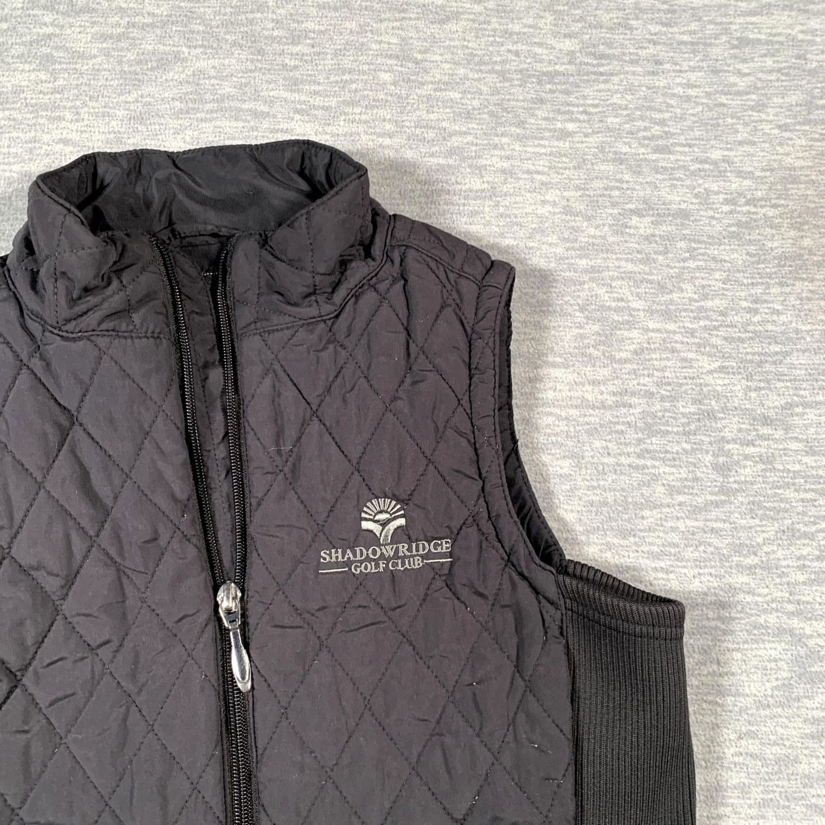 Logo 7 VINTAGE Straight Down Vest Womens XS Black Quilted Full Zip Shadowridge Golf Club Logo Size XS / US 0-2 / IT 36-38 - 4 Thumbnail