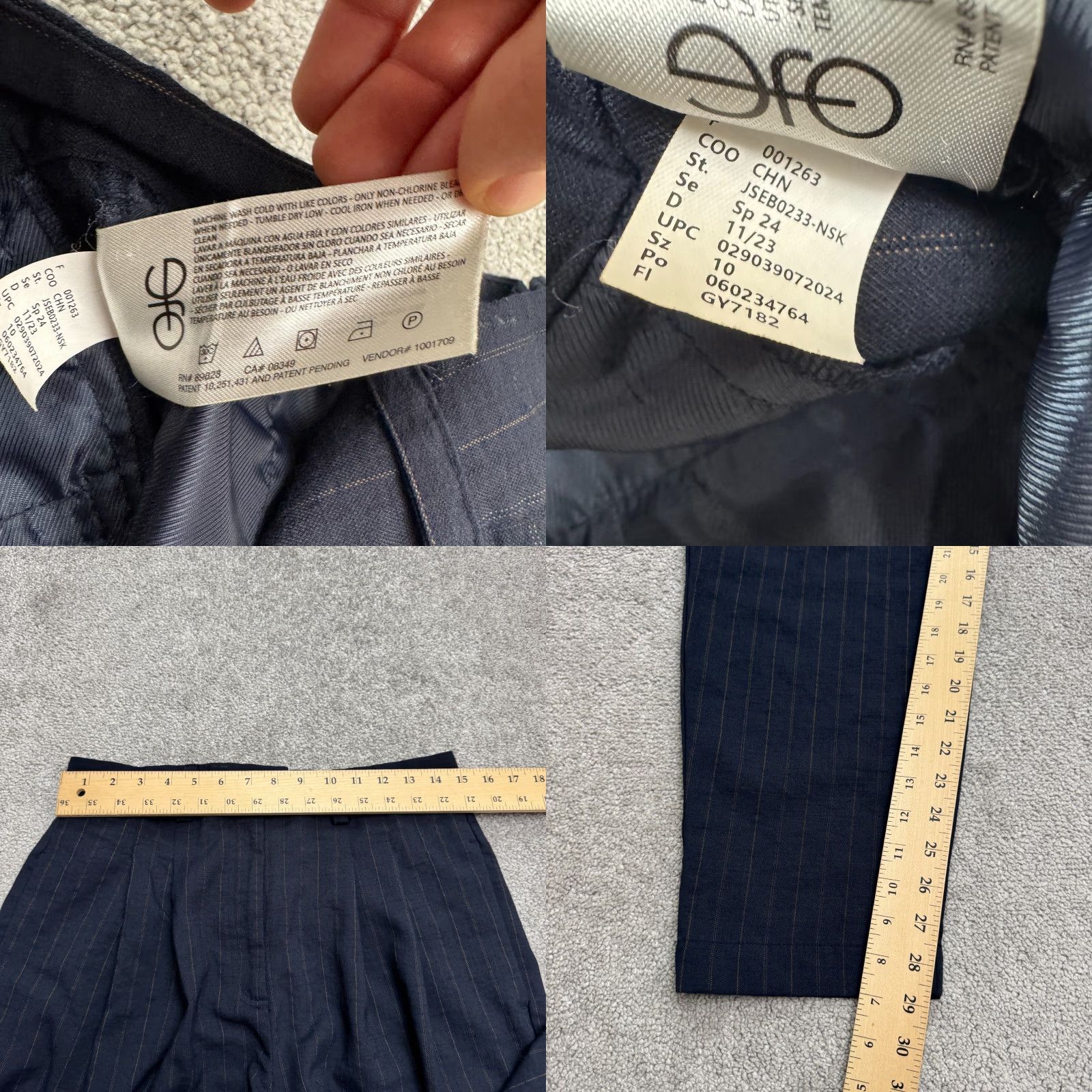 Sam Edelman Sam Edelman Cargo Pants Womens 10 Navy Blue Striped High Rise Taepred Leg Casual Size 32" / US 10 / IT 46 - 9 Thumbnail