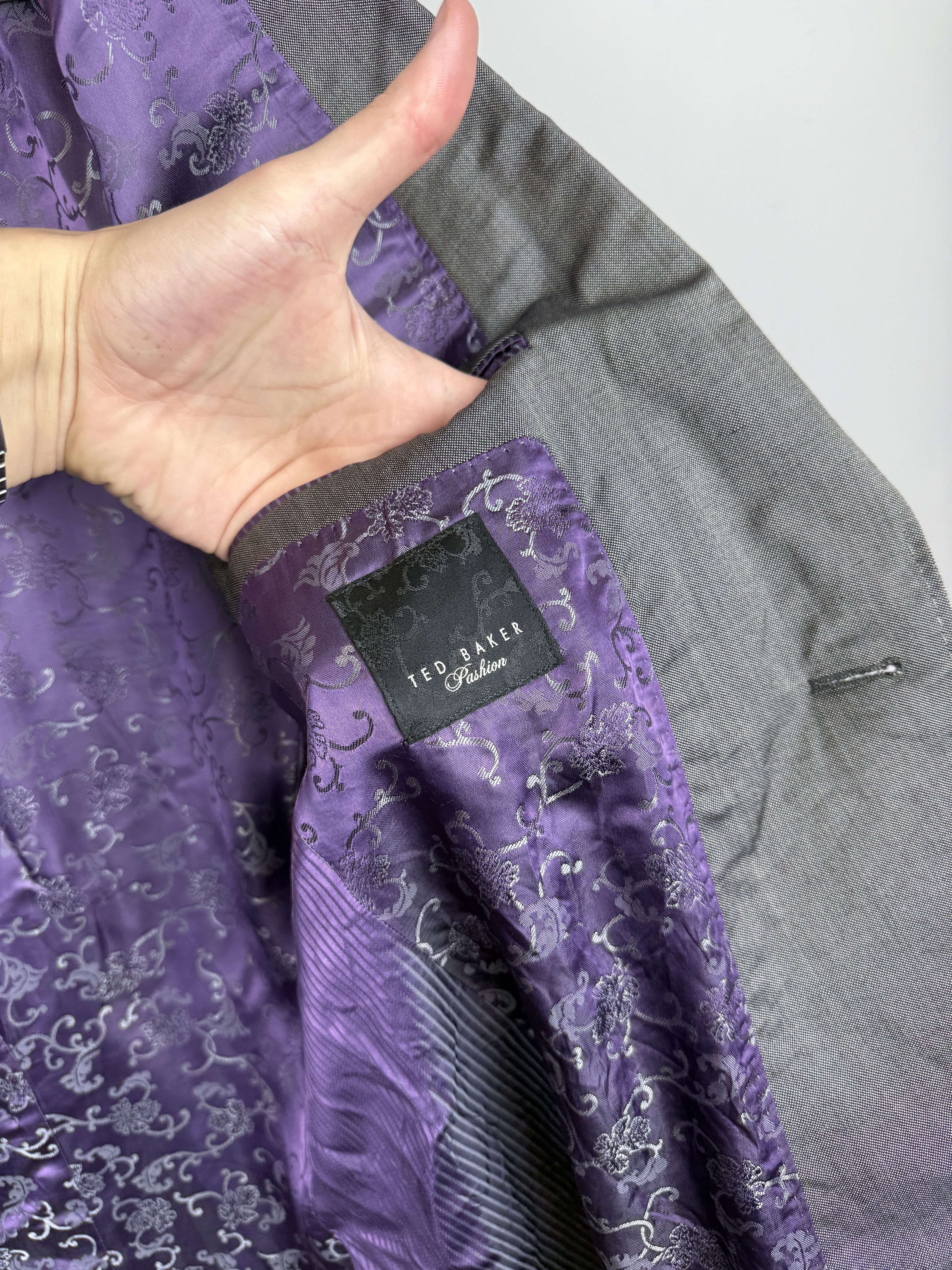 Ted Baker Ted Baker Pashion Wool Suit 2 Piece Grey One Button Size 40R - 5 Thumbnail